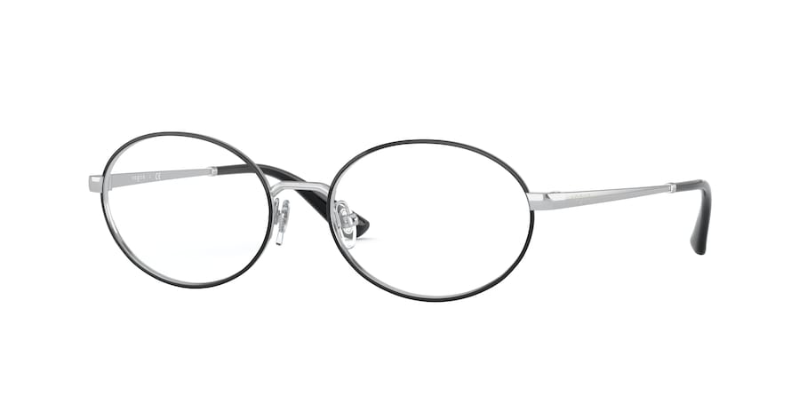 Vogue VO4190 Oval Eyeglasses  323-SILVER/BLACK 51-16-135 - Color Map black