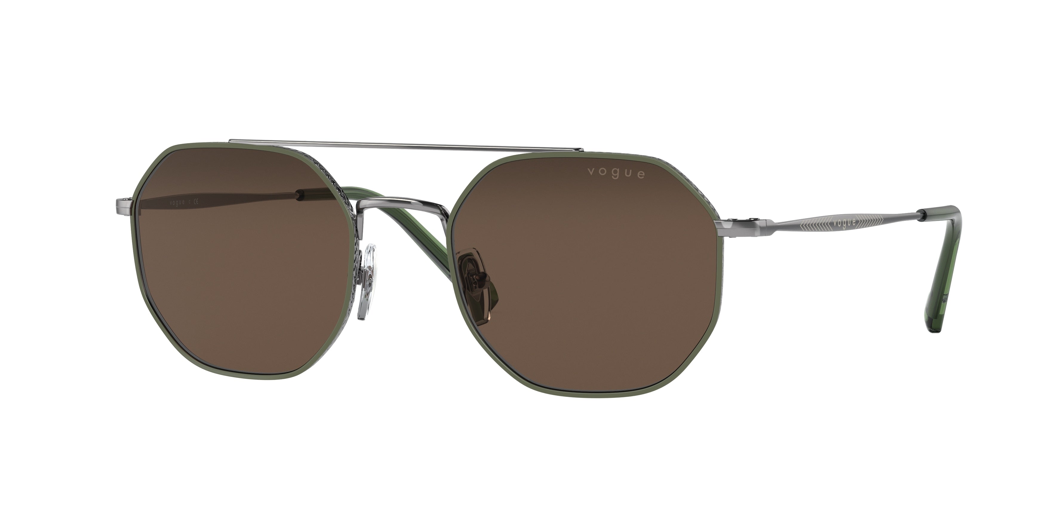 Vogue VO4193S Irregular Sunglasses  548/73-Top Green/Gunmetal 51-145-20 - Color Map Green