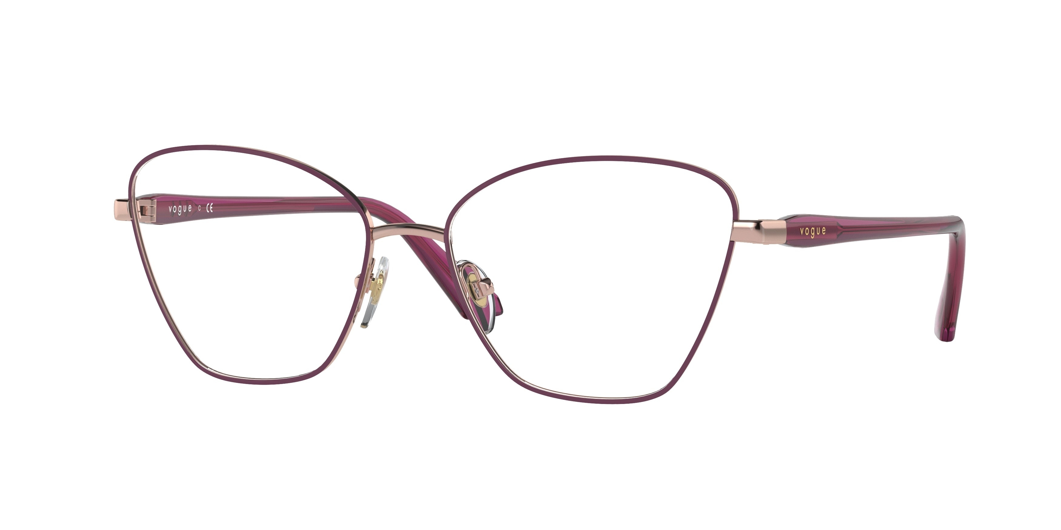 Vogue VO4195 Butterfly Eyeglasses  5089-Bordeaux/Gold Pink 52-140-16 - Color Map Red