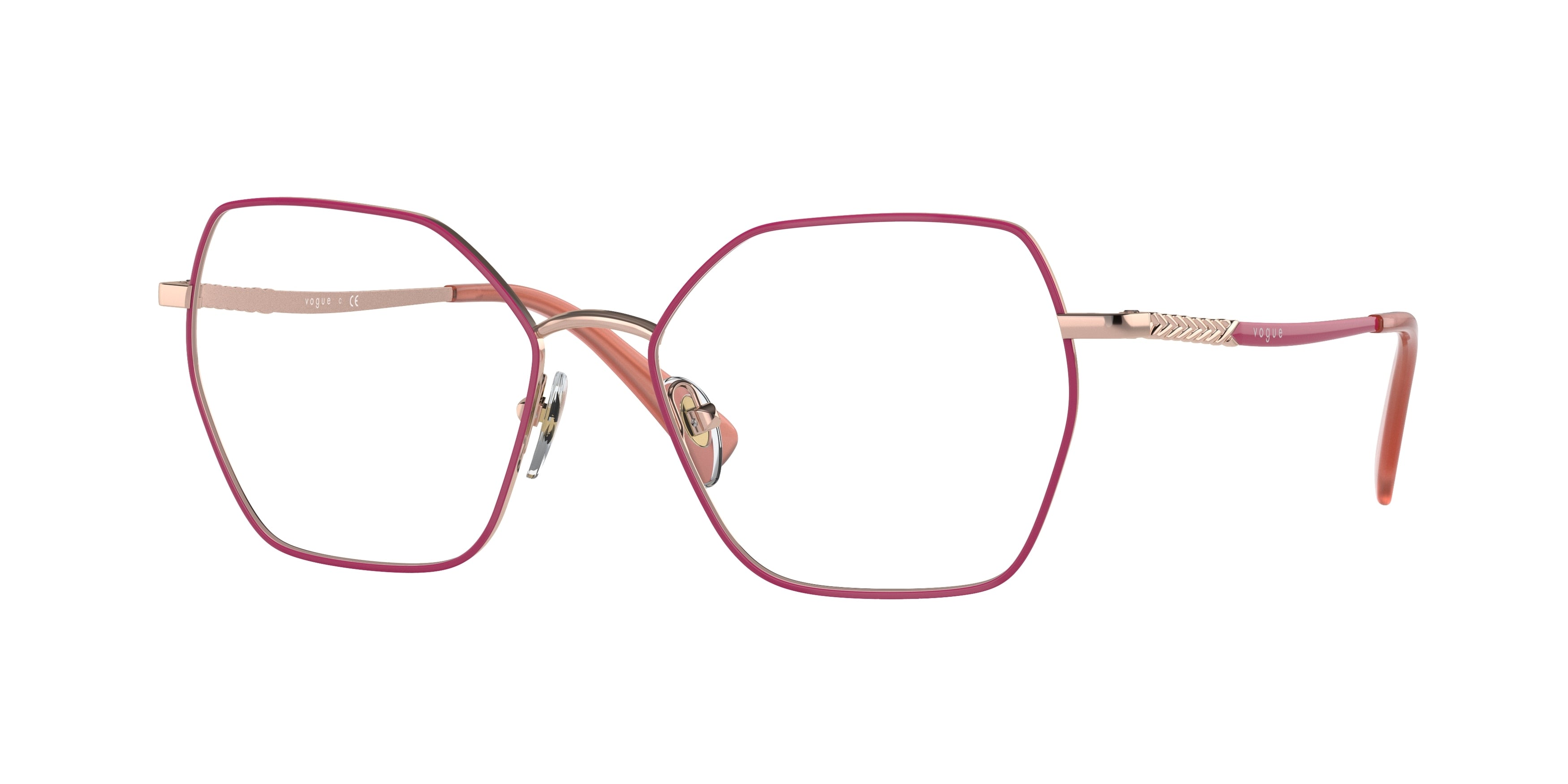 Vogue VO4196 Irregular Eyeglasses  5147-Top Pink/Gold Pink 53-140-16 - Color Map Pink
