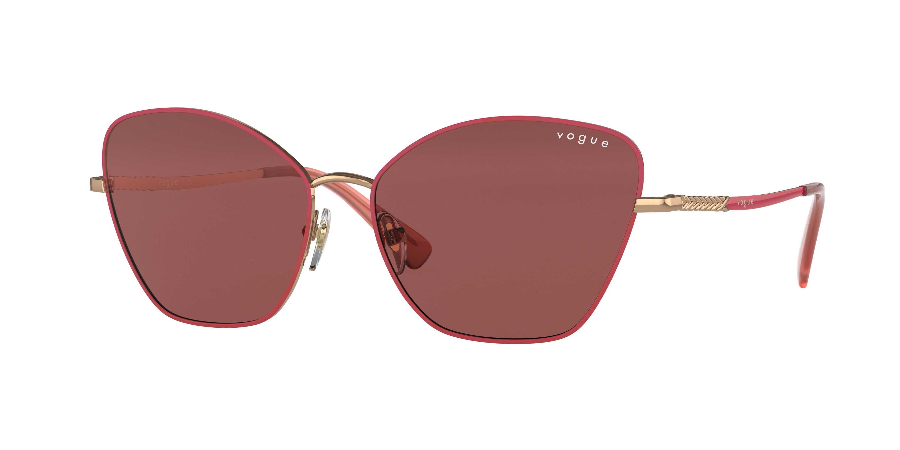 Vogue VO4197S Butterfly Sunglasses  514769-Top Pink/Gold Pink 58-140-15 - Color Map Pink