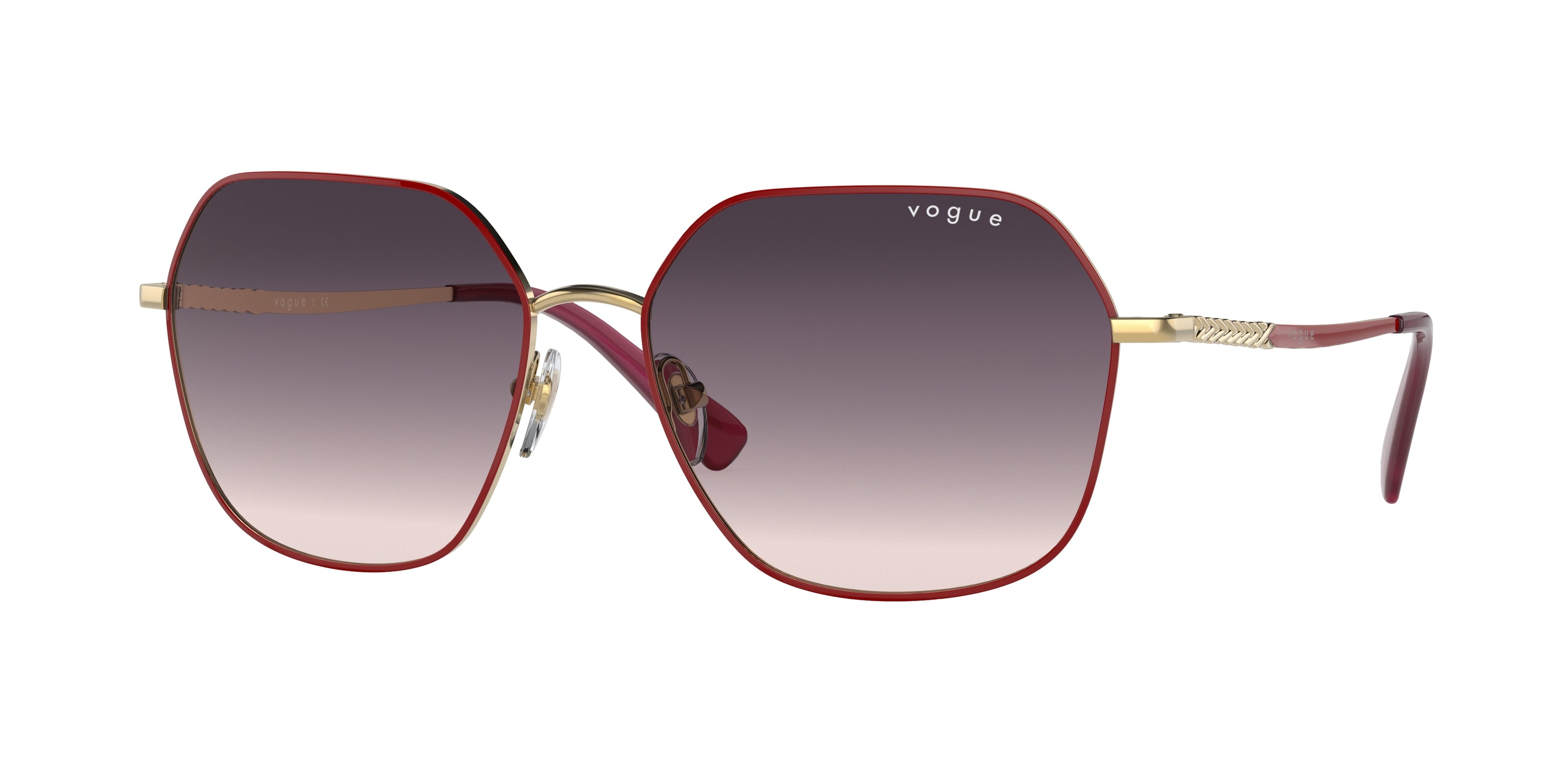 Vogue VO4198S Irregular Sunglasses  280/36-Top Red/Gold 58-140-16 - Color Map Red