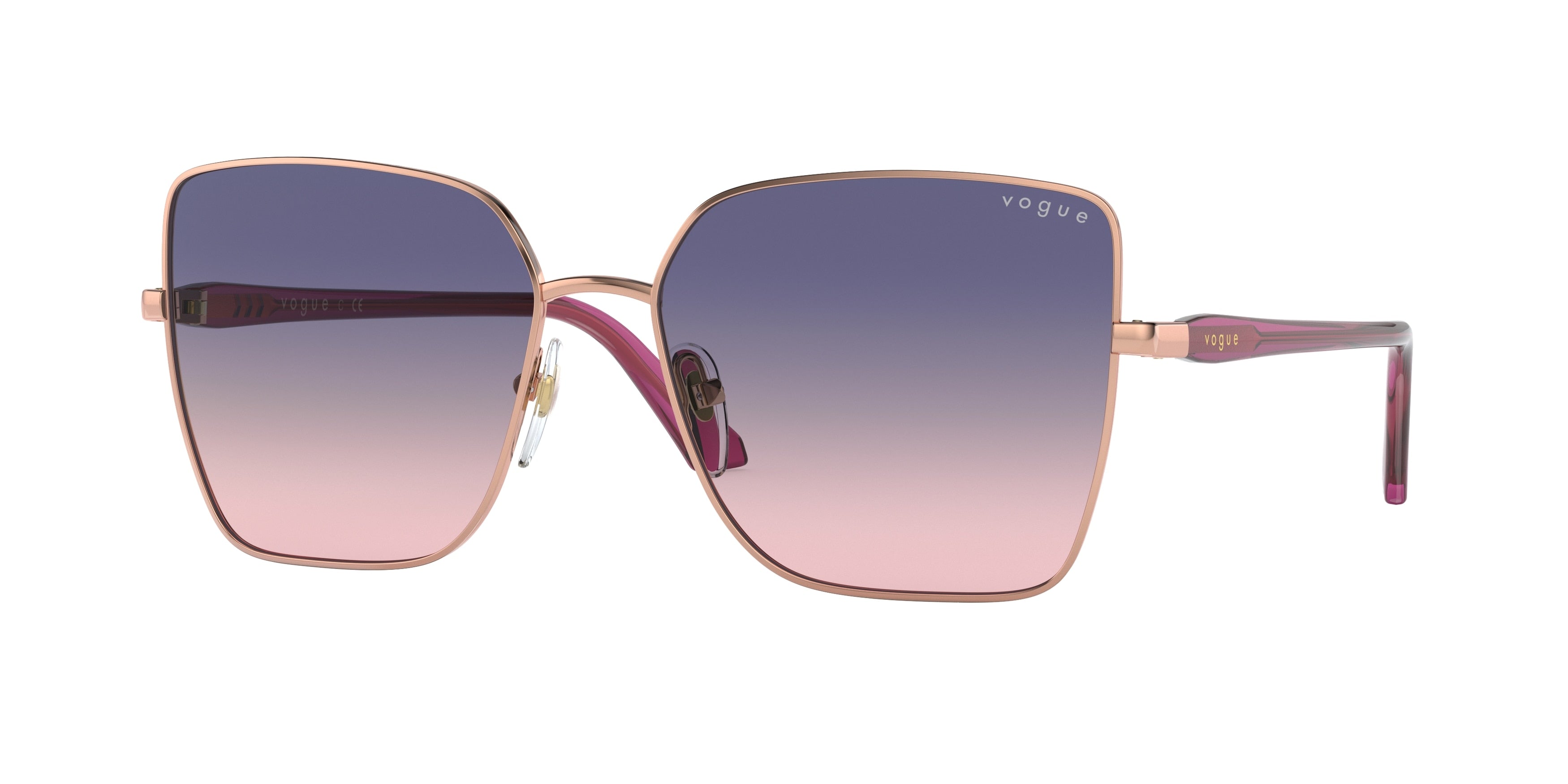 Vogue VO4199S Butterfly Sunglasses  5075I6-Pink Gold 58-140-16 - Color Map Pink