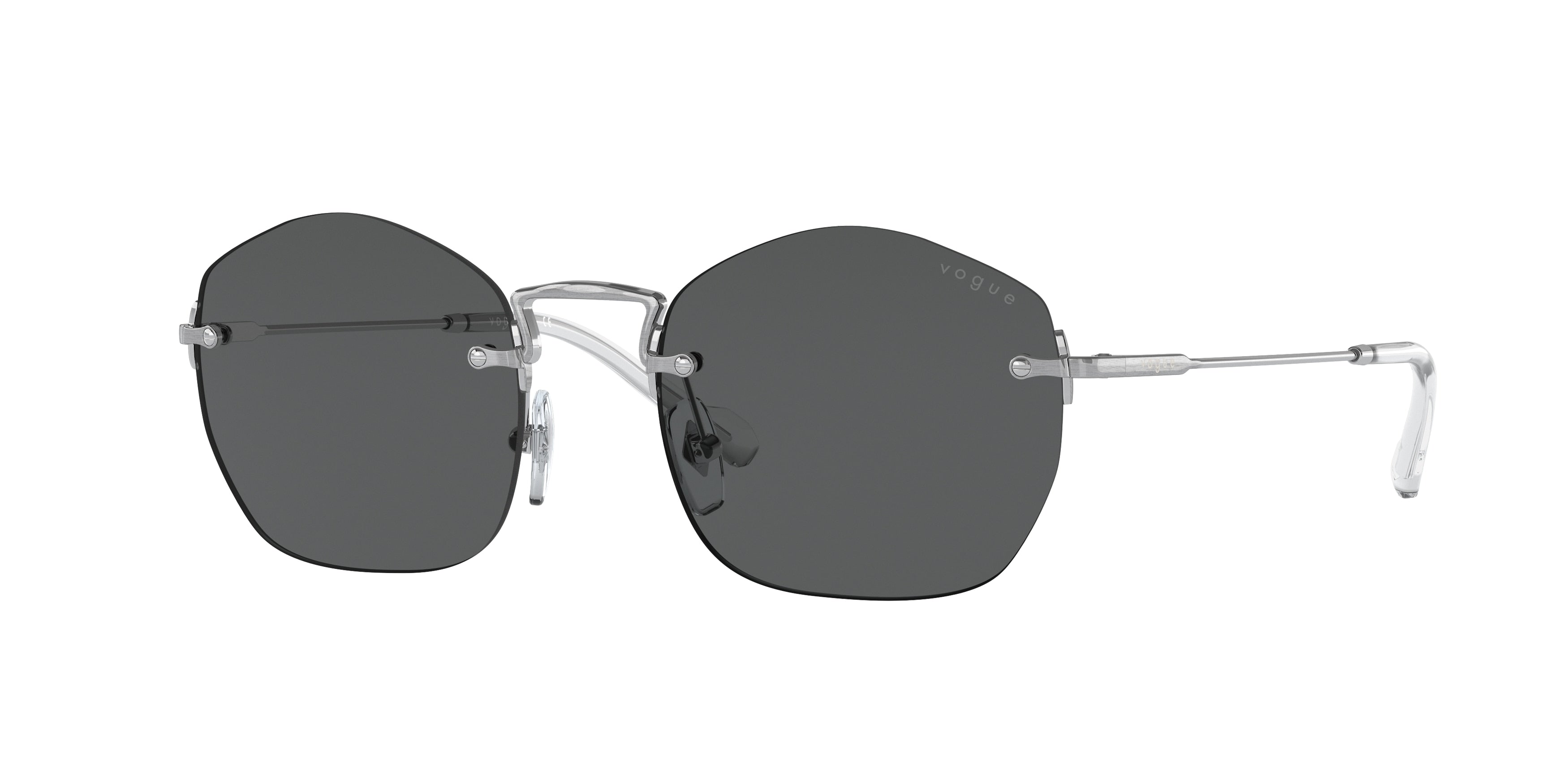 Vogue VO4216S Irregular Sunglasses  323/87-Brushed Silver 51-145-19 - Color Map Silver