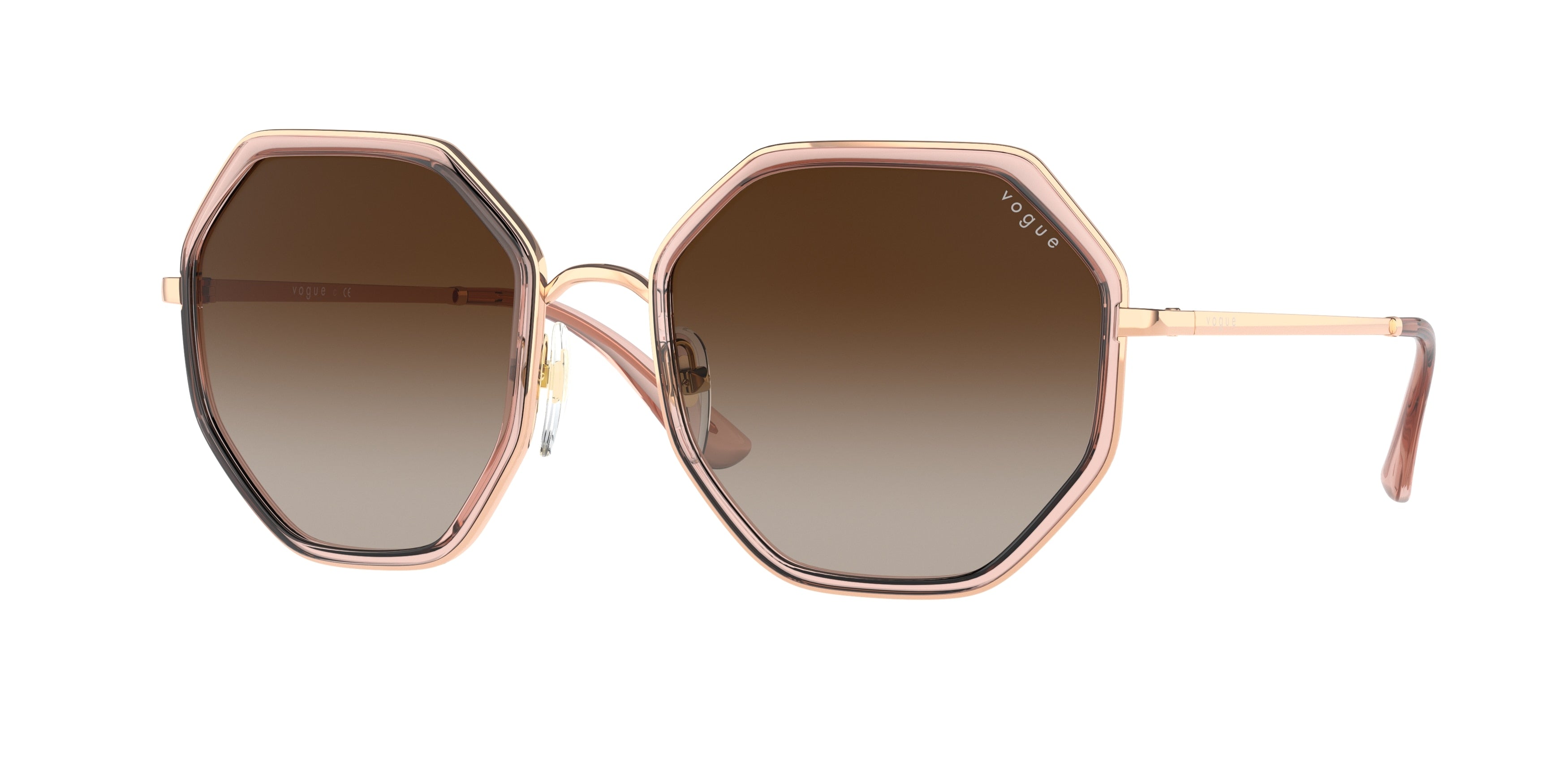 Vogue VO4224S Irregular Sunglasses  515213-Rose Gold/Pink 55-135-19 - Color Map Gold