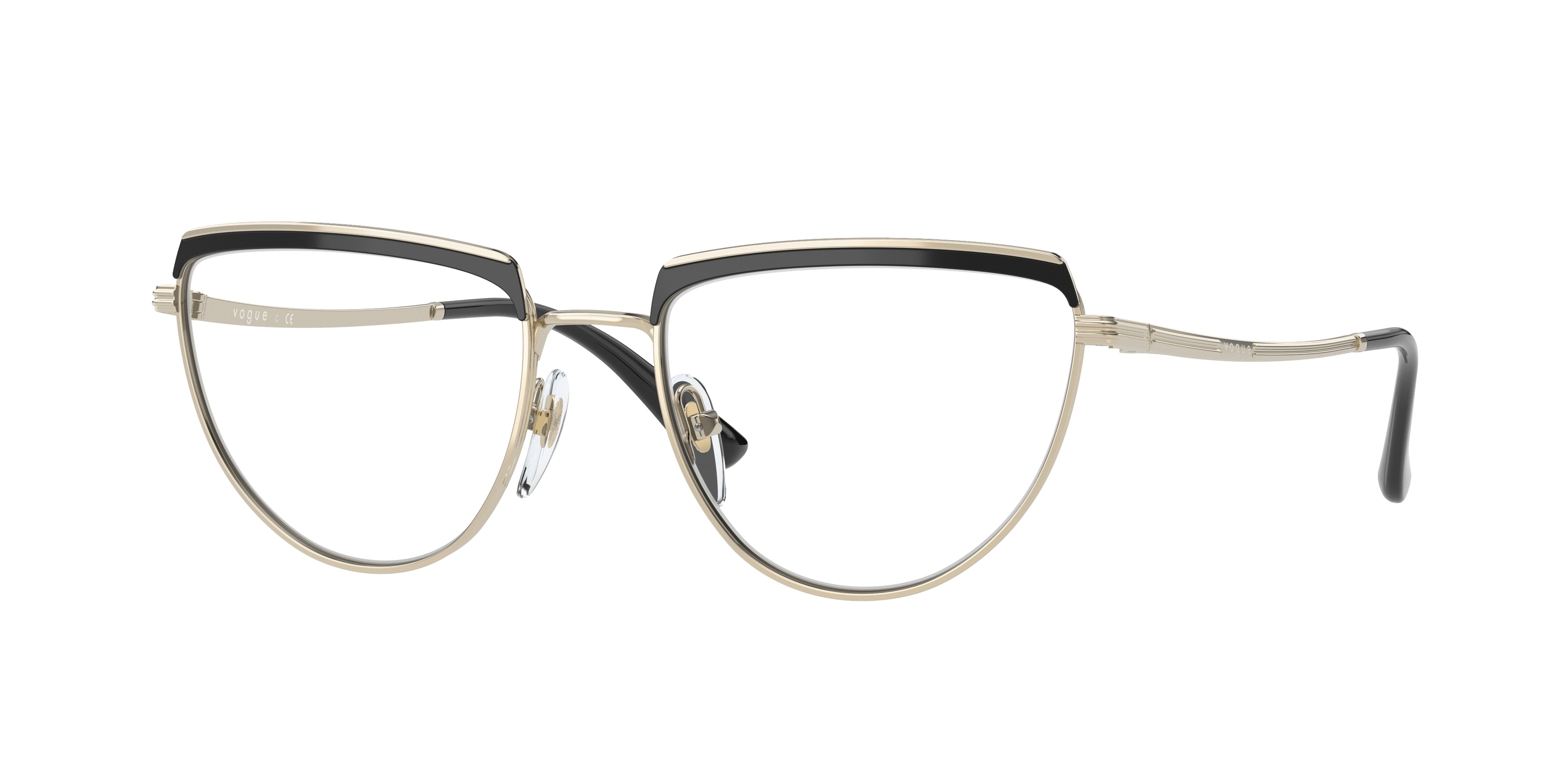 Vogue VO4230 Irregular Eyeglasses  352-Top Black/Pale Gold 53-140-18 - Color Map Black