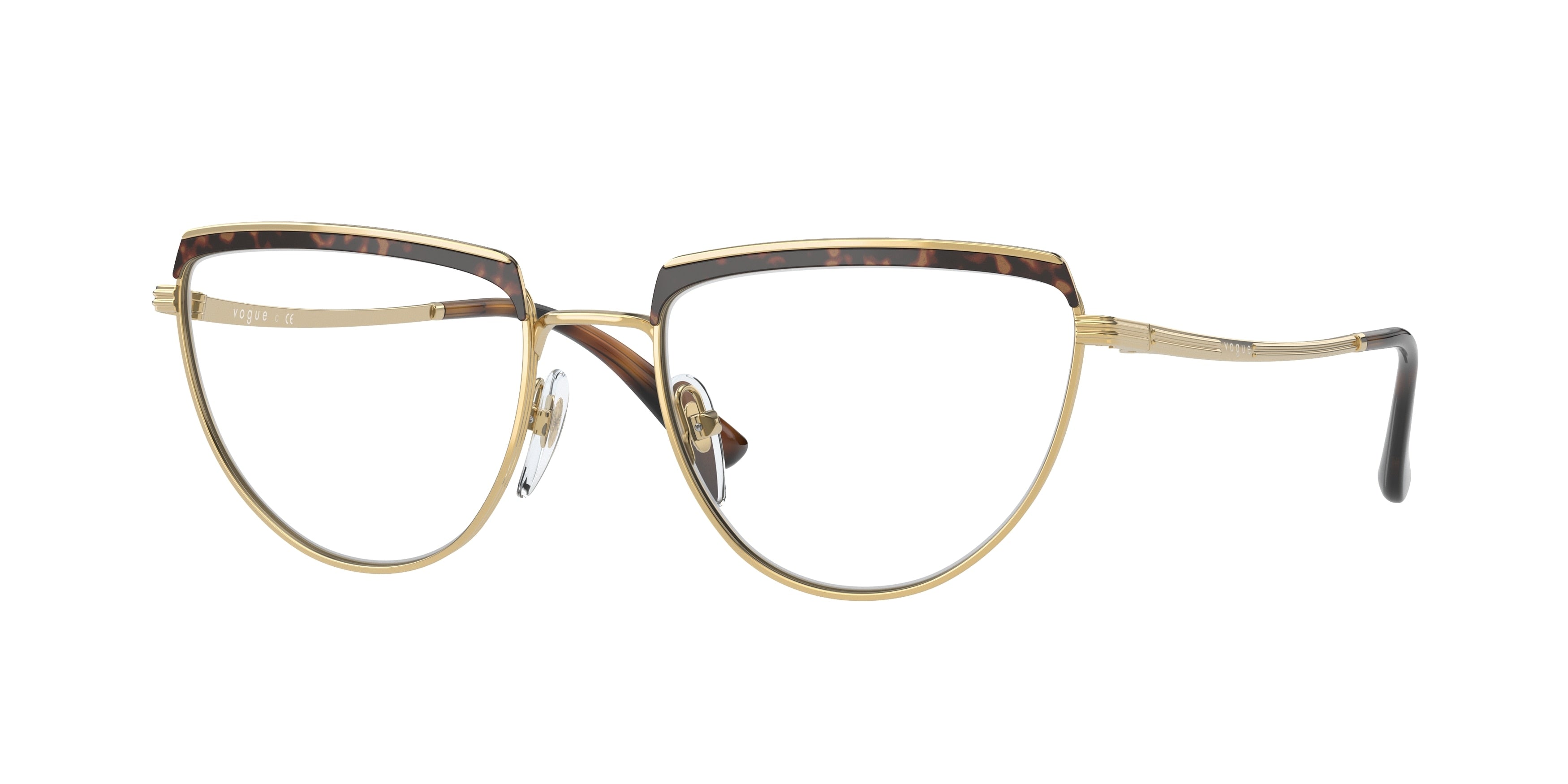 Vogue VO4230 Irregular Eyeglasses  5078-Top Havana/Gold 53-140-18 - Color Map Brown