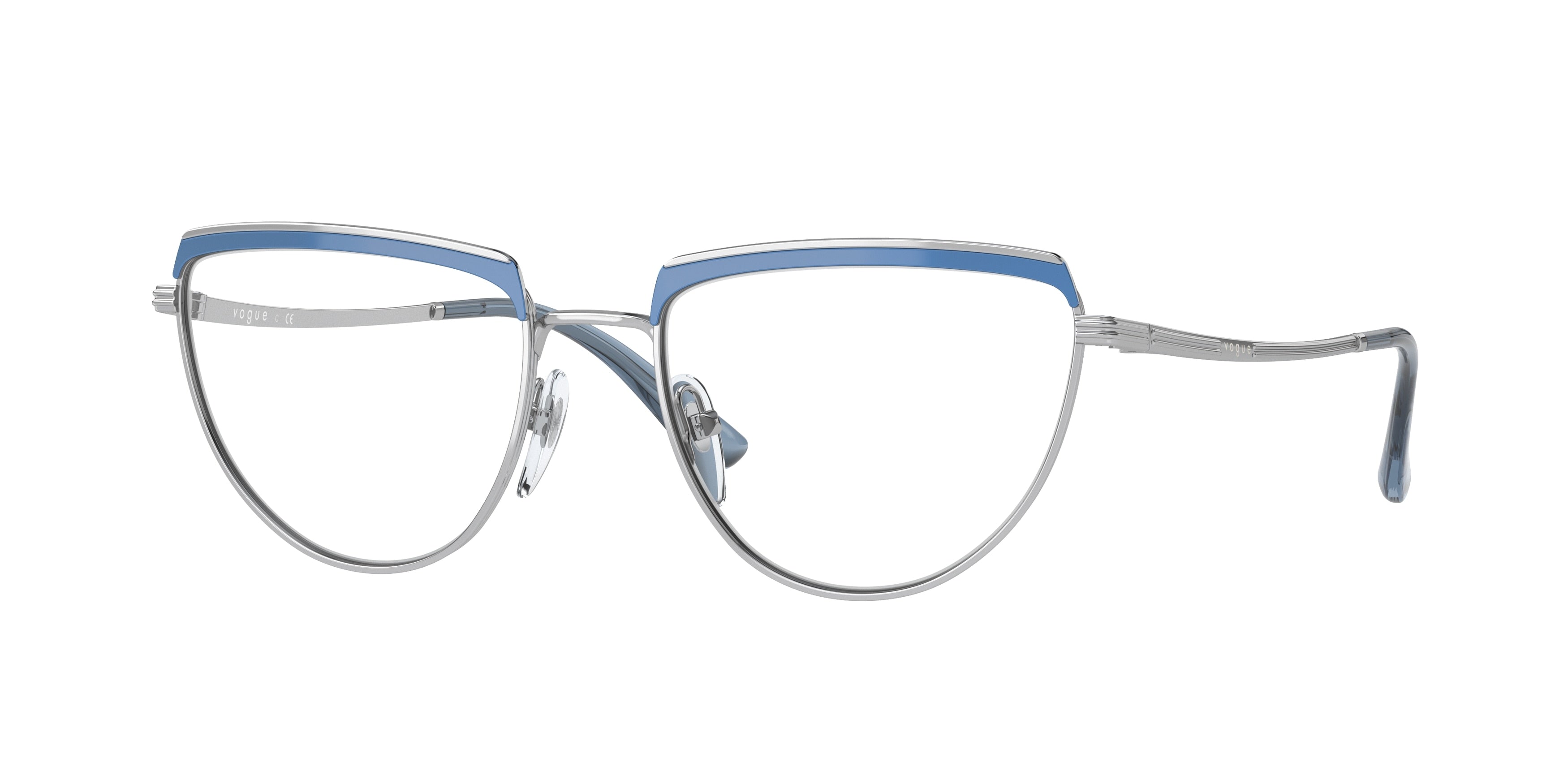 Vogue VO4230 Irregular Eyeglasses  5167-Top Blue/Silver 53-140-18 - Color Map Blue