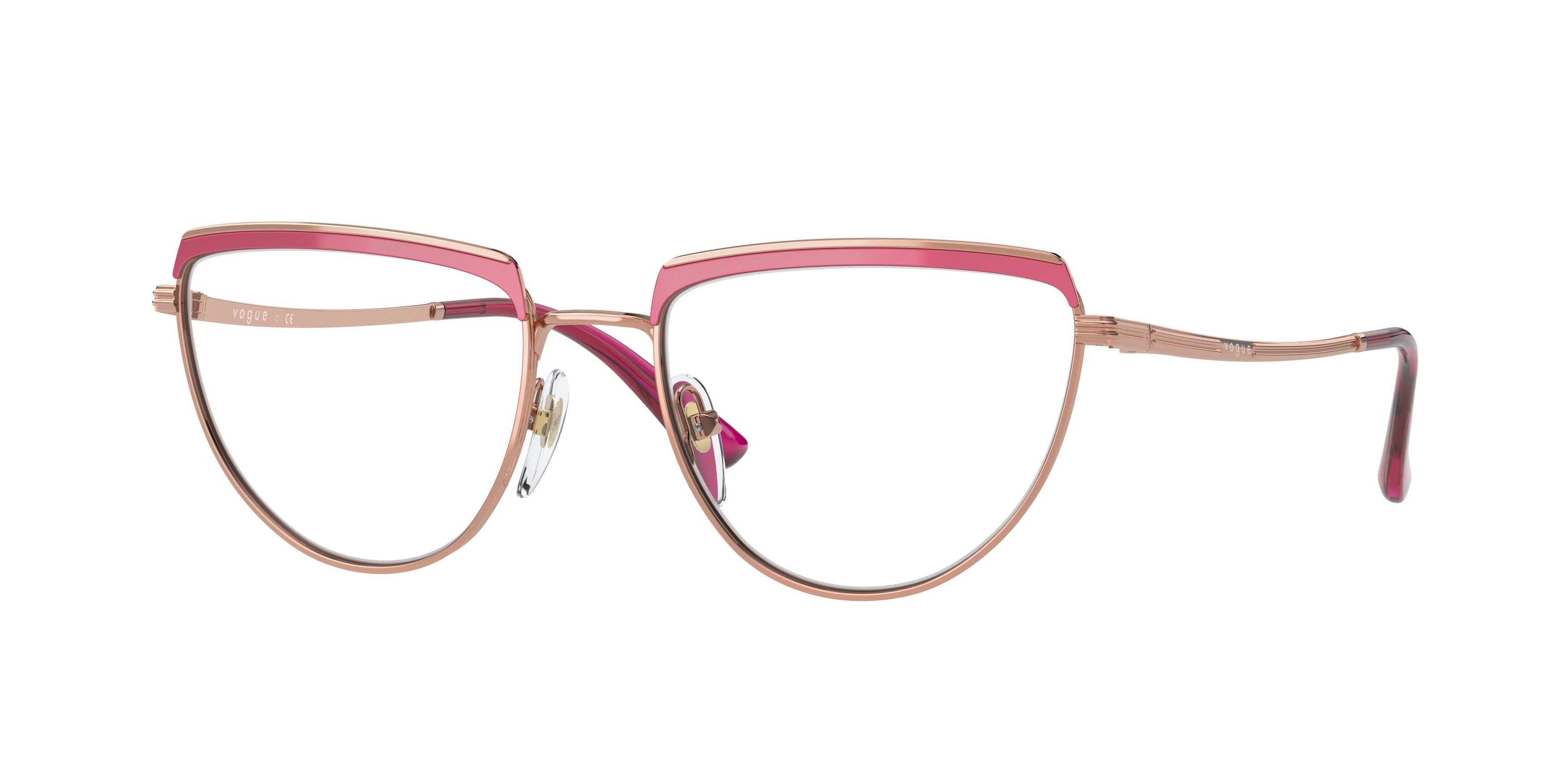 Vogue VO4230 Irregular Eyeglasses  5168-Top Fuxia/Rose Gold 53-140-18 - Color Map Violet
