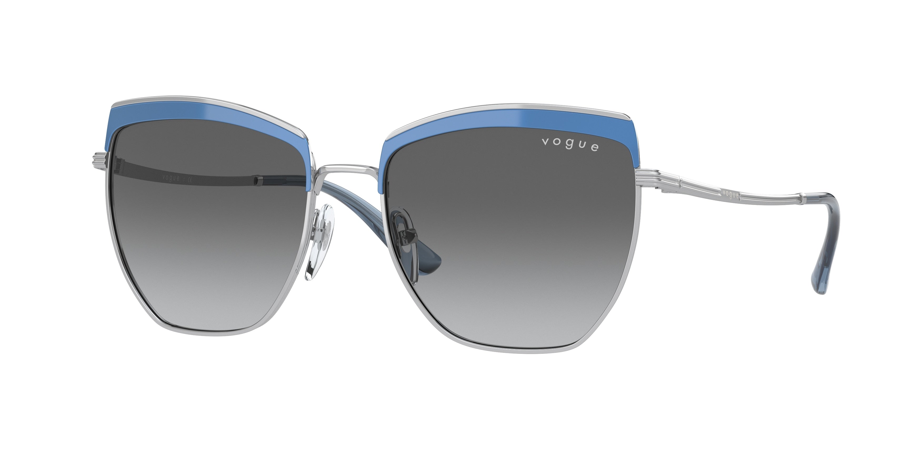 Vogue VO4234S Irregular Sunglasses  516711-Top Blue/Silver 54-140-17 - Color Map Blue