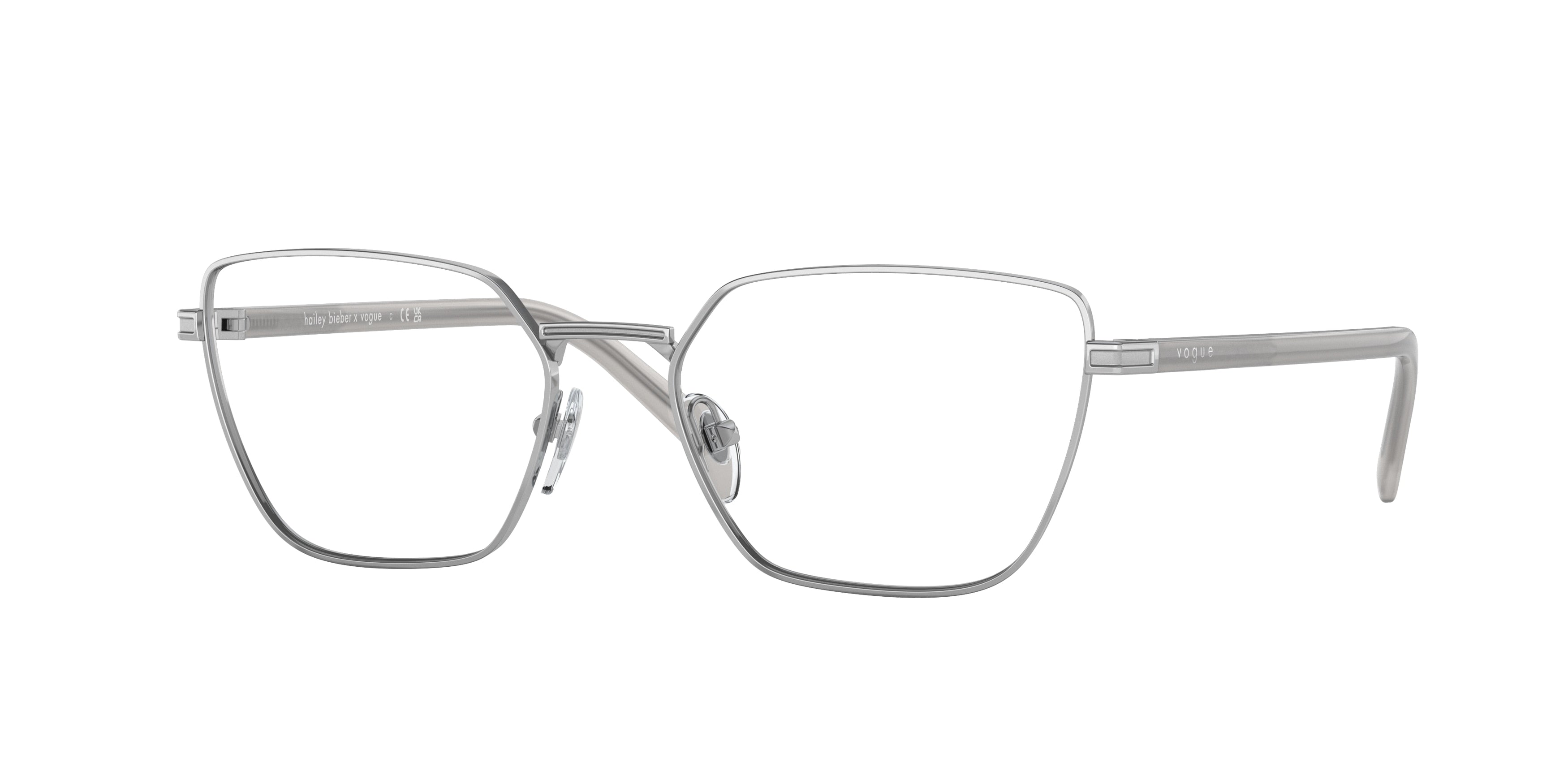 Vogue VO4244 Rectangle Eyeglasses  323-Silver 53-135-17 - Color Map Silver