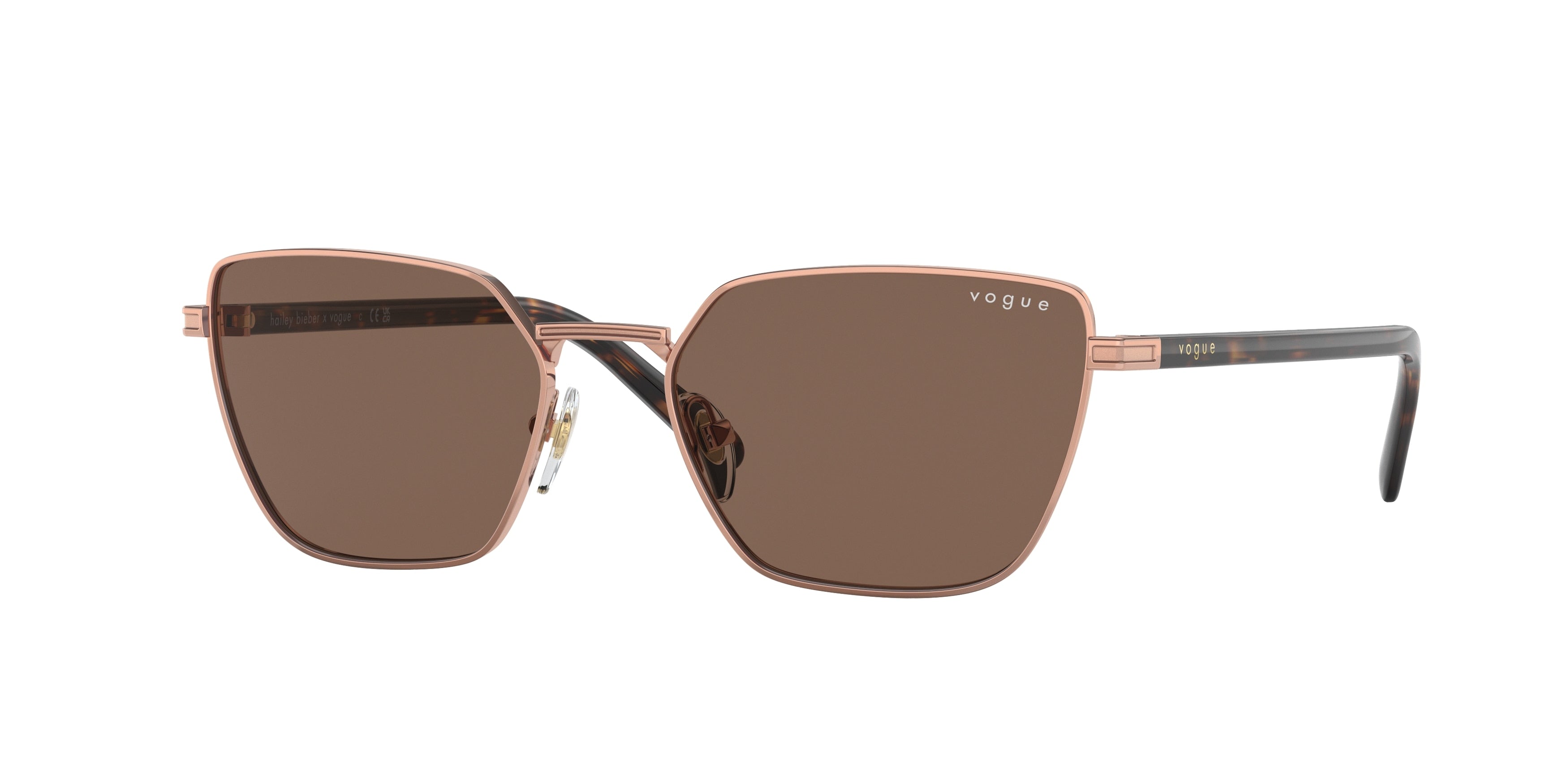 Vogue VO4245S Rectangle Sunglasses  515273-Rose Gold 53-135-17 - Color Map Gold