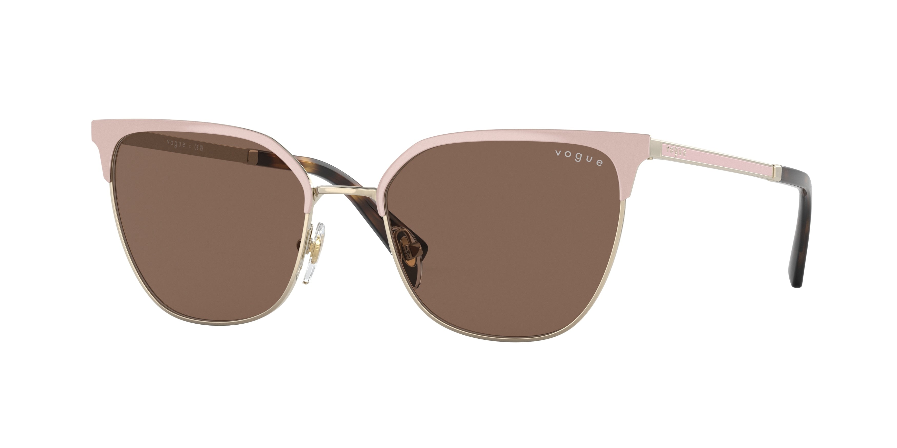 Vogue VO4248S Pillow Sunglasses  517673-Top Beige/Pale Gold 53-140-18 - Color Map Brown