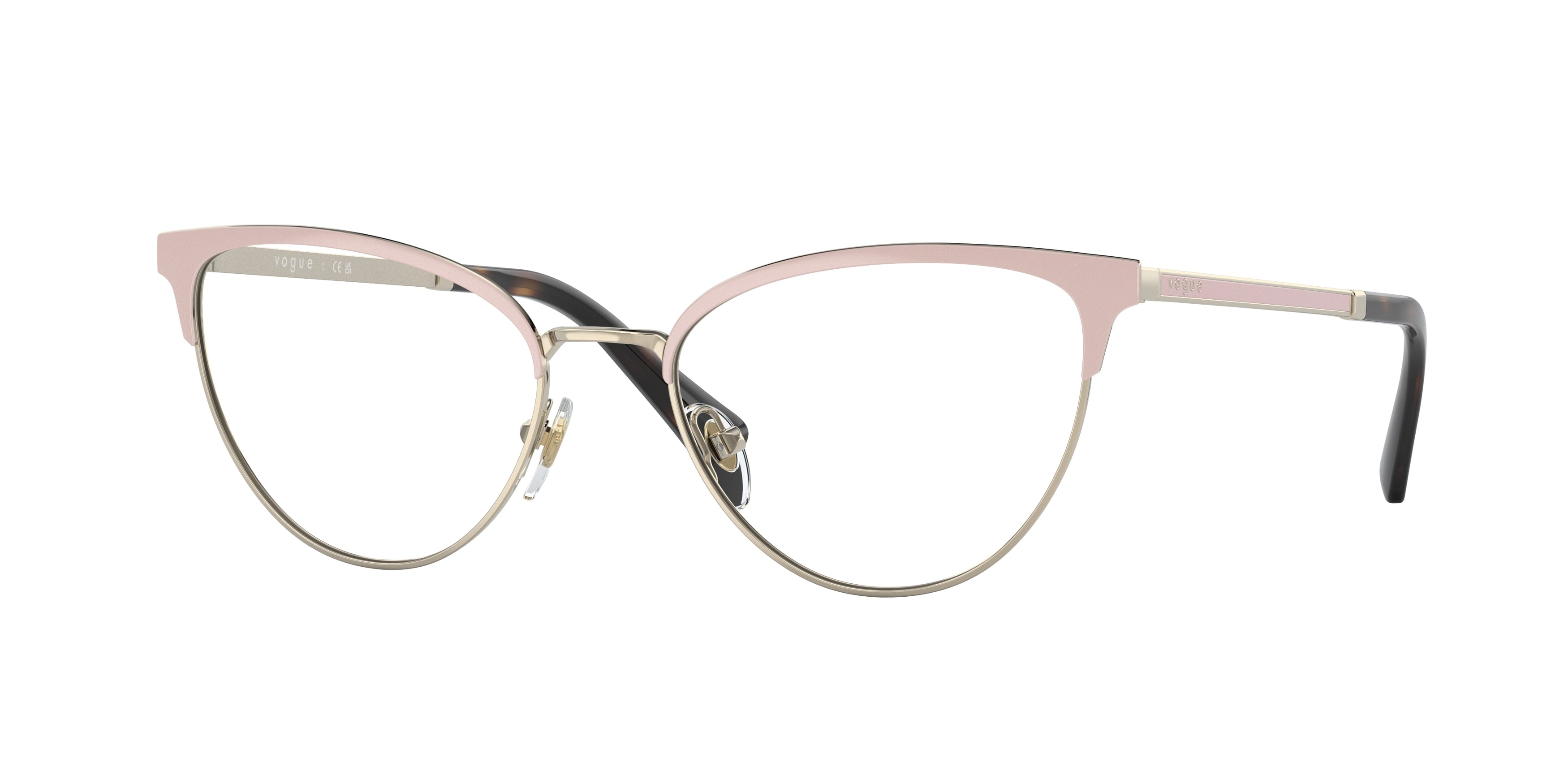 Vogue VO4250 Oval Eyeglasses  5176-Top Beige/Pale Gold 53-140-18 - Color Map Brown