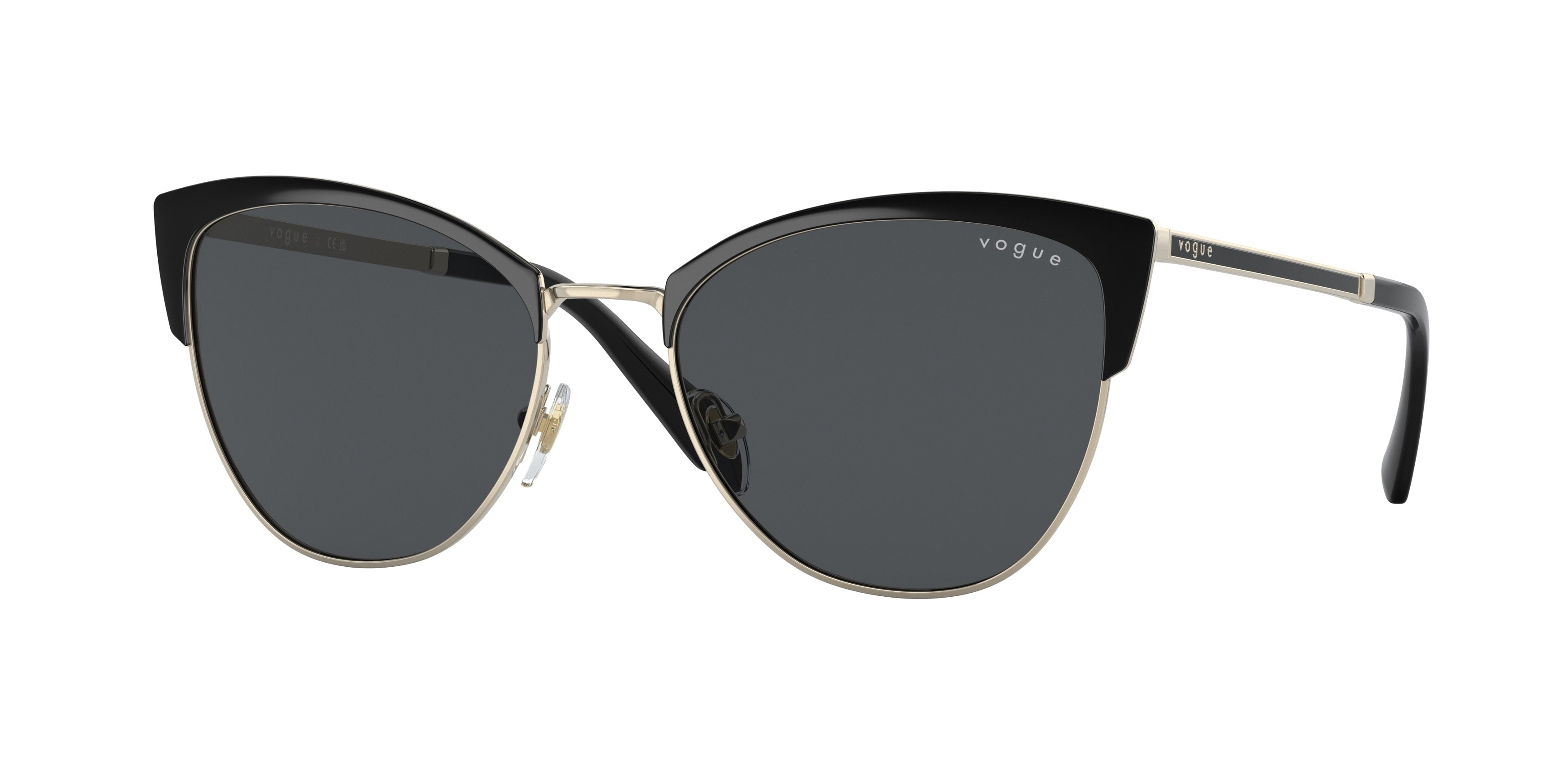 Vogue VO4251S Butterfly Sunglasses  352/87-Top Black/Pale Gold 55-140-18 - Color Map Black