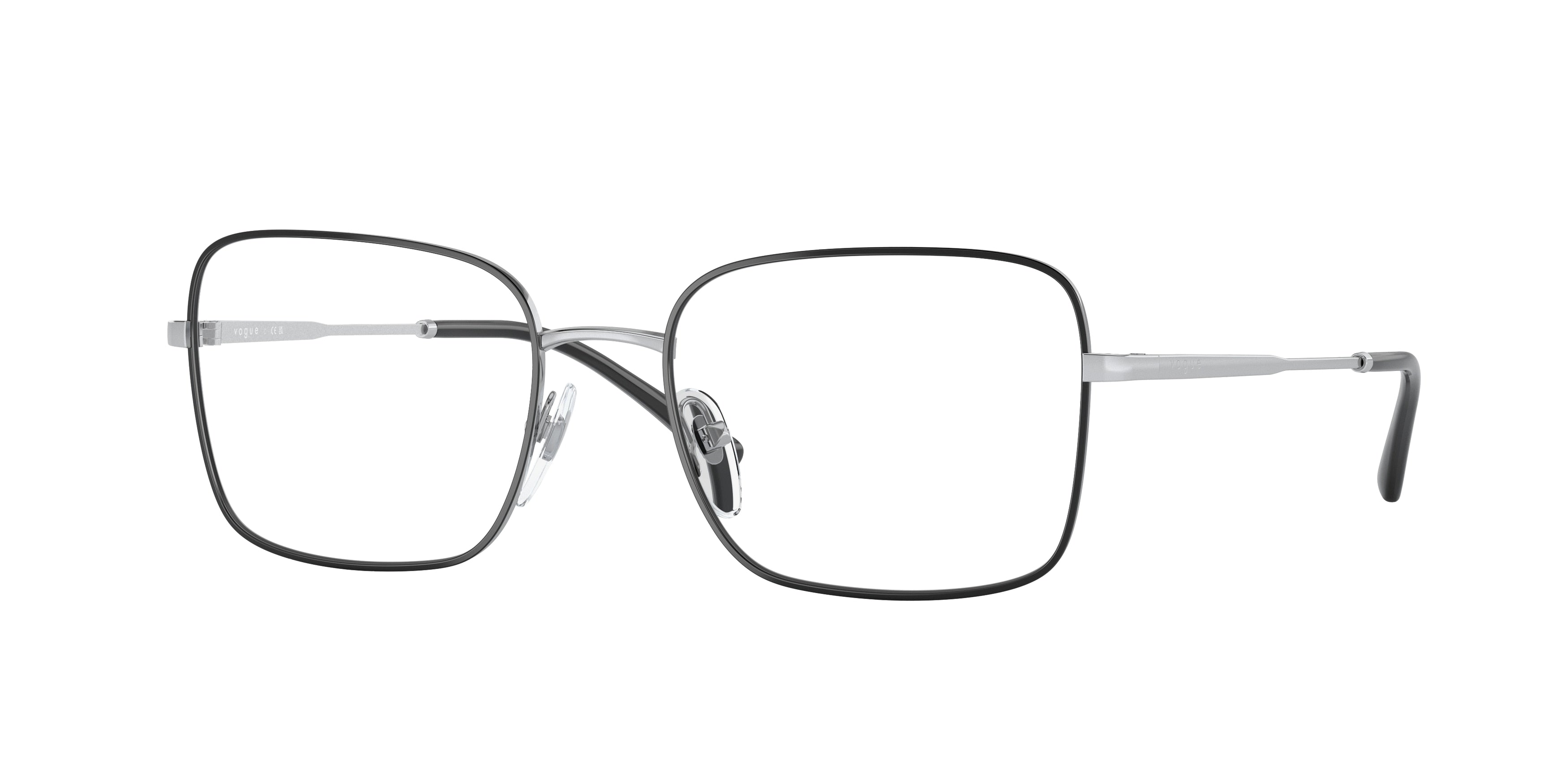 Vogue VO4252 Rectangle Eyeglasses  352-Top Black/Silver 53-135-18 - Color Map Black