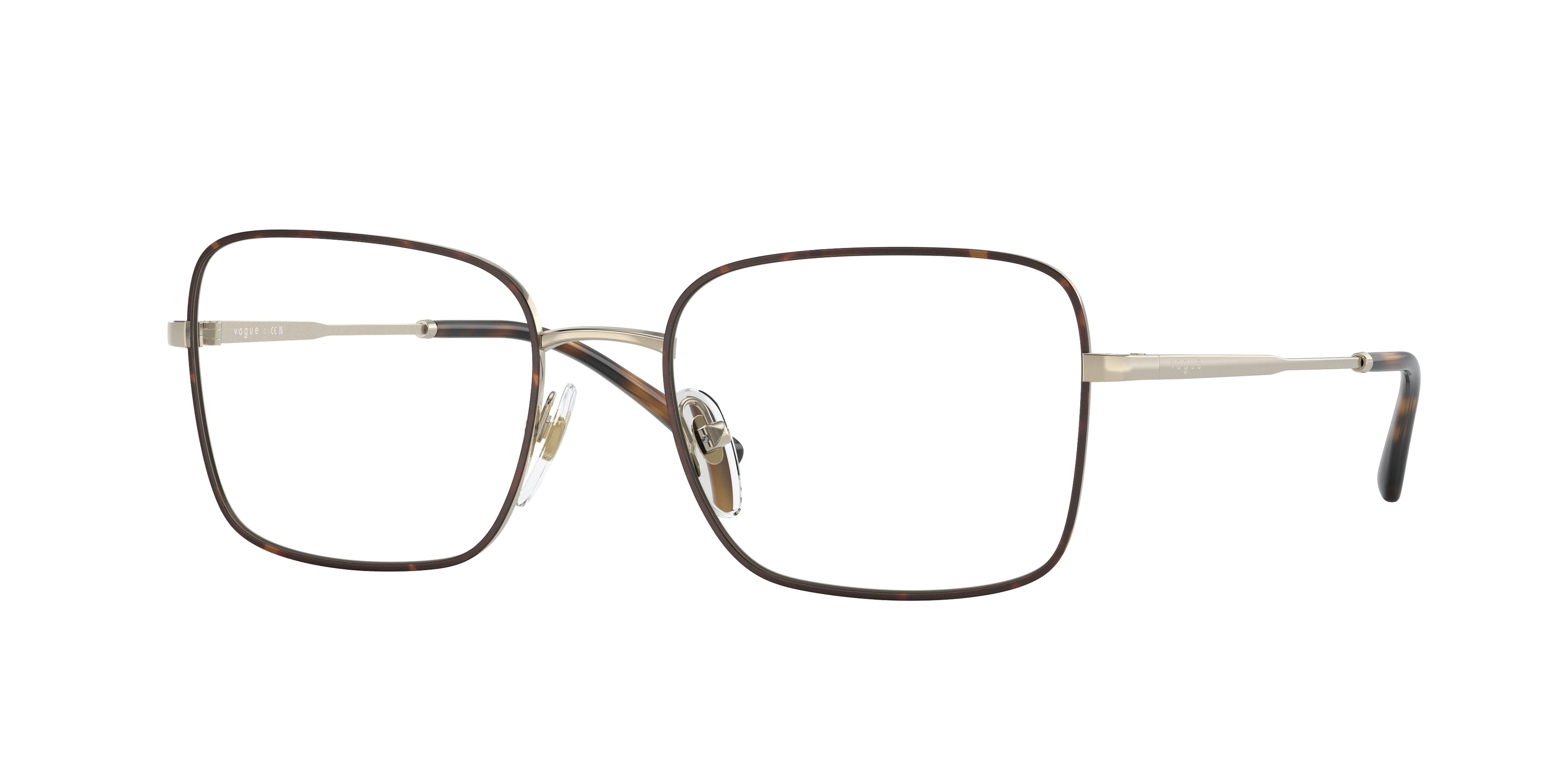 Vogue VO4252 Rectangle Eyeglasses  5078-Top Havana/Pale Gold 53-135-18 - Color Map Brown