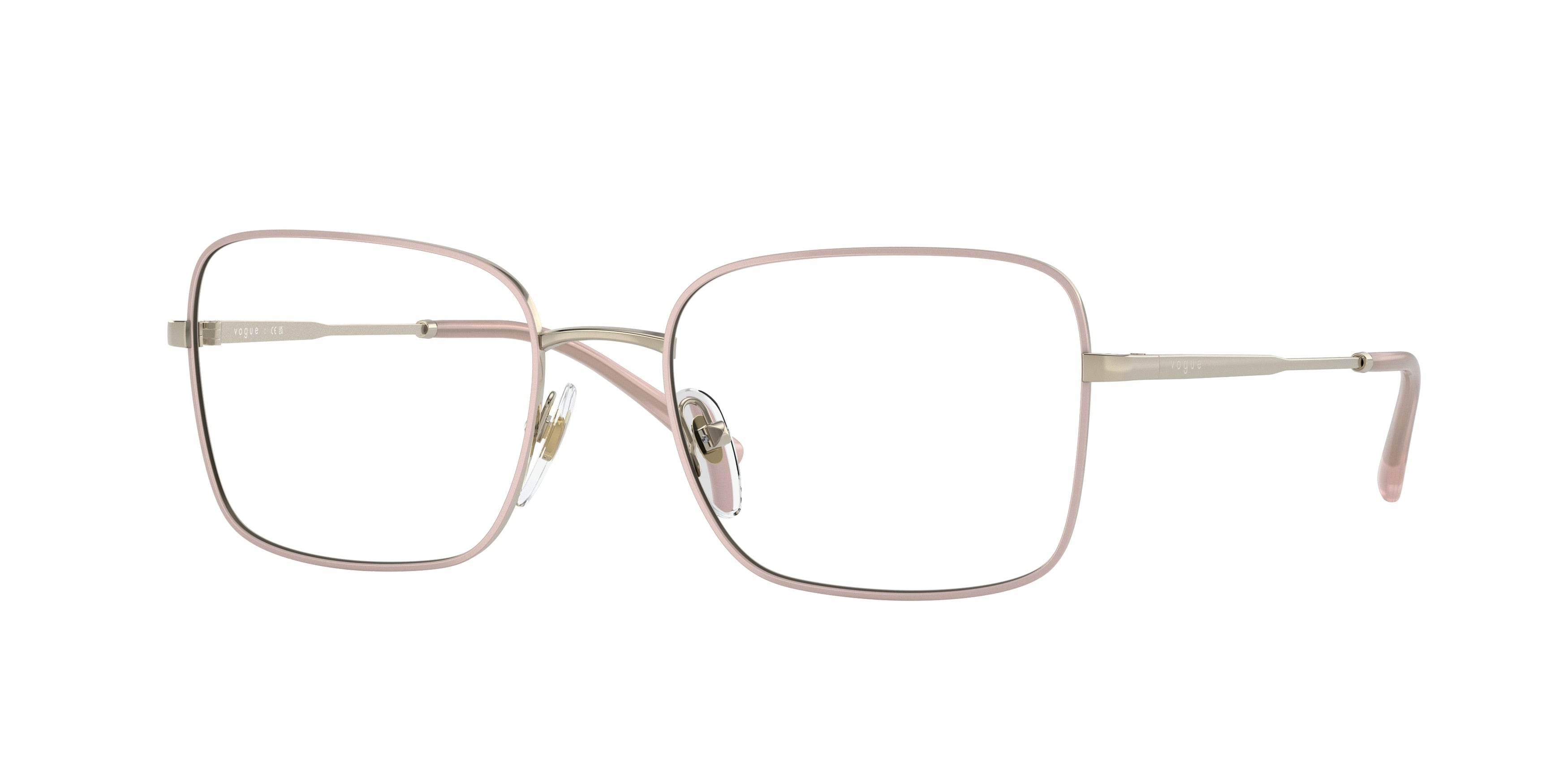 Vogue VO4252 Rectangle Eyeglasses  5174-Top Beige/Pale Gold 53-135-18 - Color Map Brown