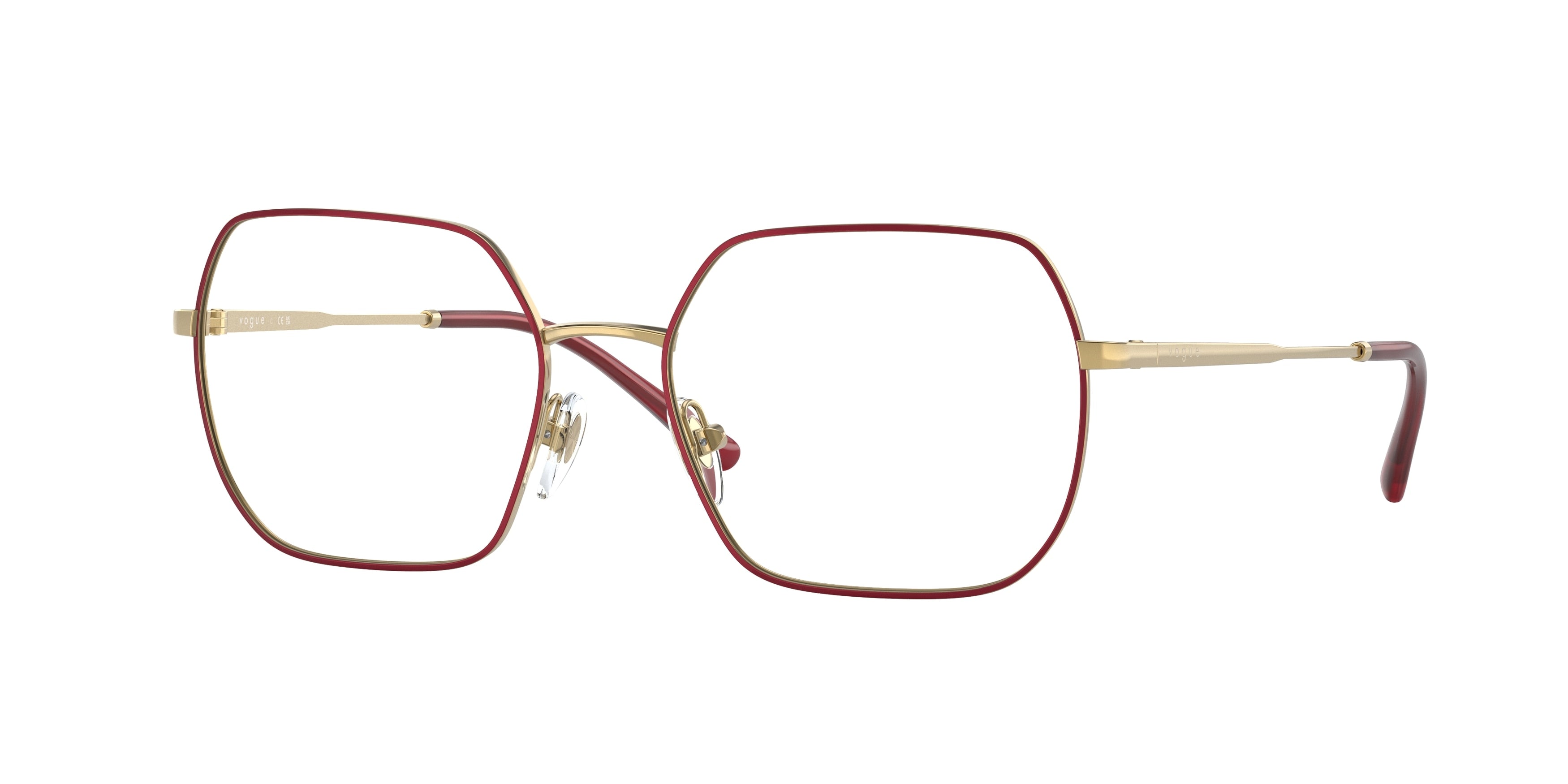 Vogue VO4253 Irregular Eyeglasses  280-Top Red/Gold 53-135-17 - Color Map Red