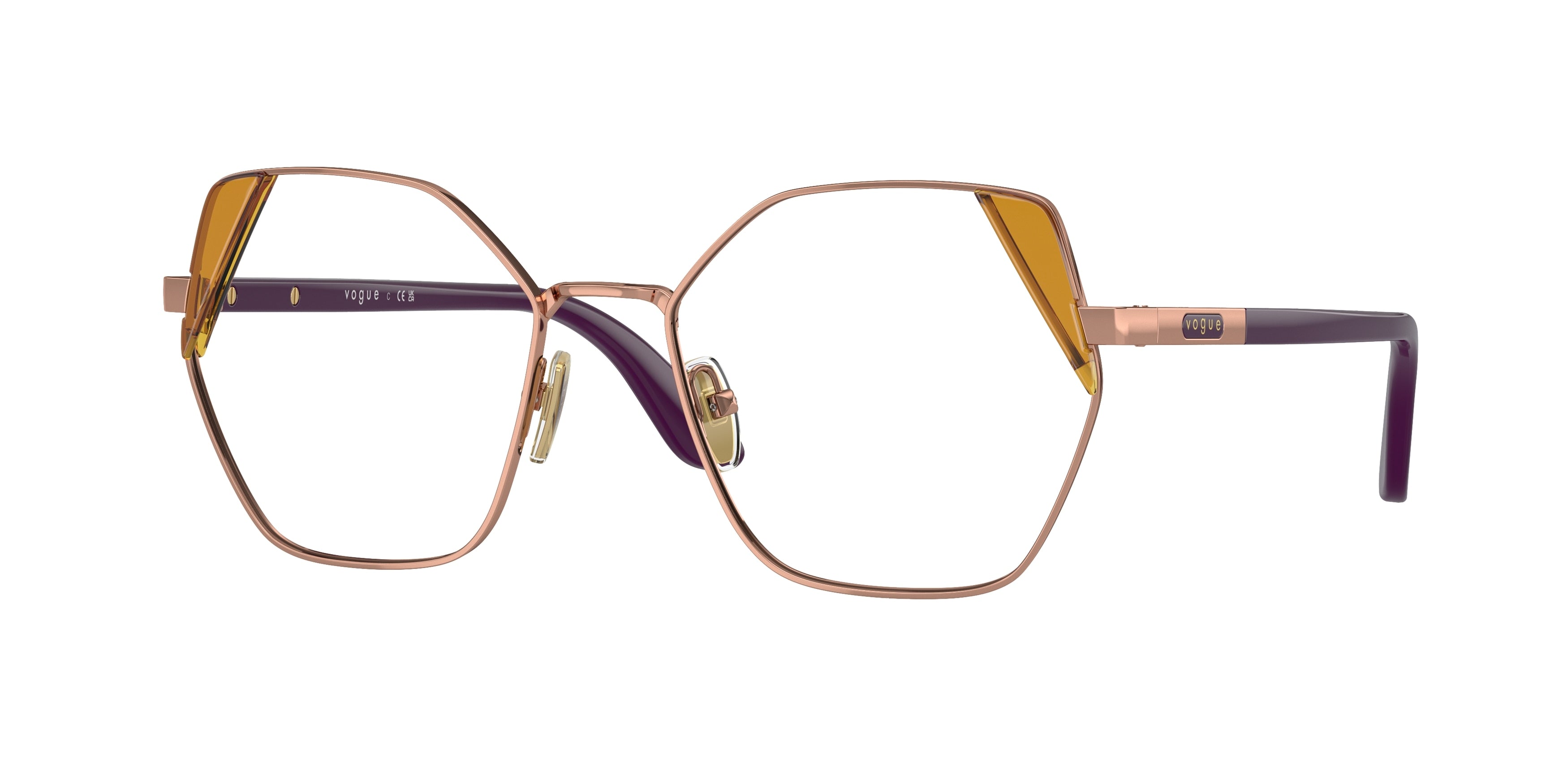 Vogue VO4270 Irregular Eyeglasses  5152-Rose Gold 54-140-18 - Color Map Gold