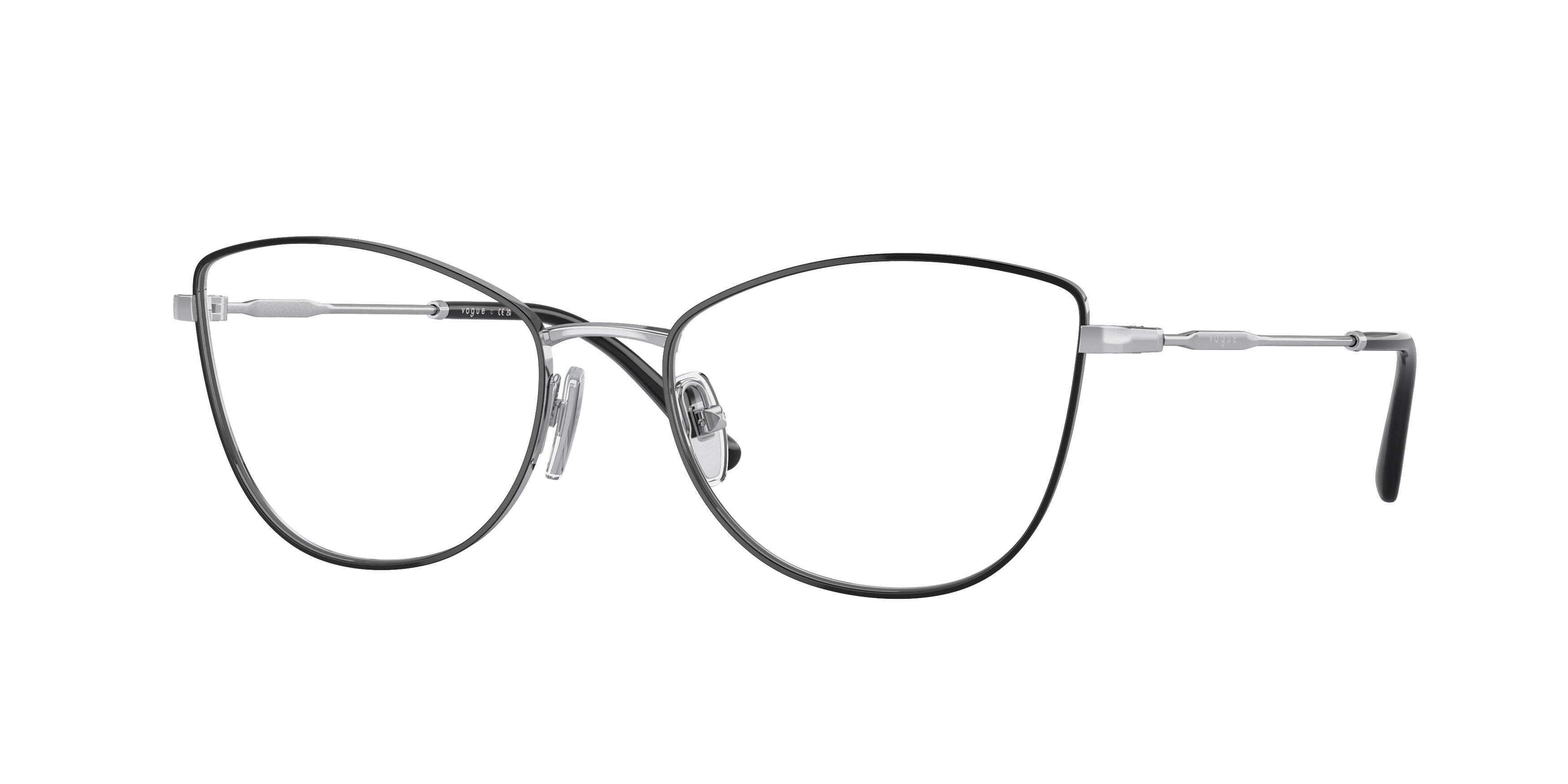 Vogue VO4273 Cat Eye Eyeglasses  323-Top Black/Silver 53-135-17 - Color Map Black