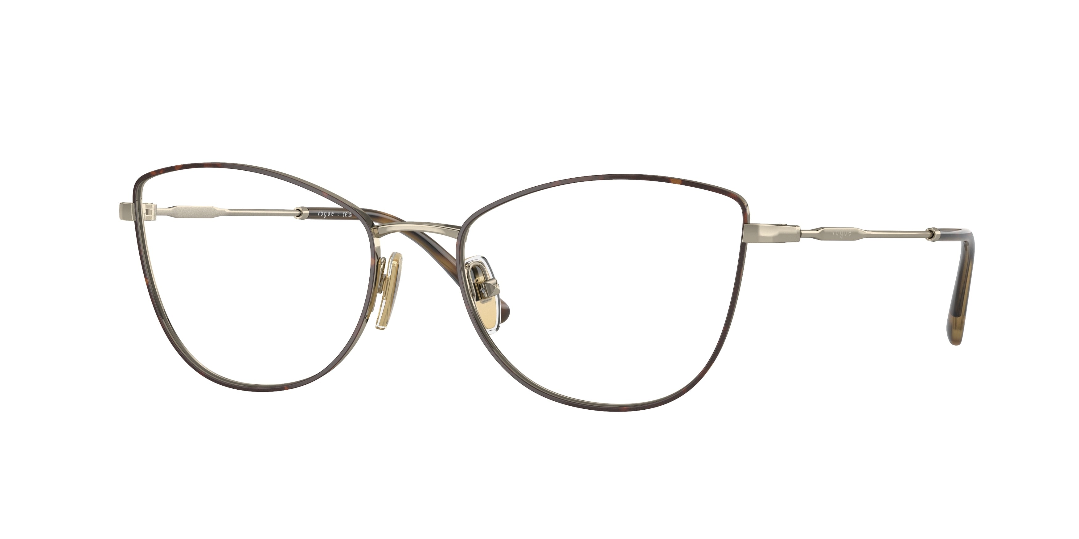Vogue VO4273 Cat Eye Eyeglasses  5078-Top Havana/Pale Gold 53-135-17 - Color Map Brown