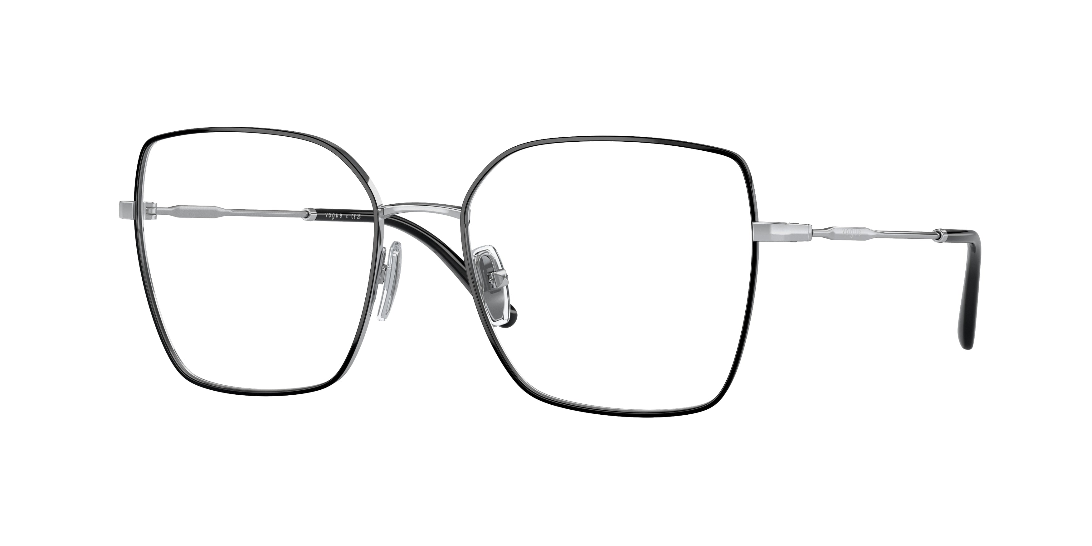 Vogue VO4274 Irregular Eyeglasses  323-Top Black/Silver 53-135-17 - Color Map Black