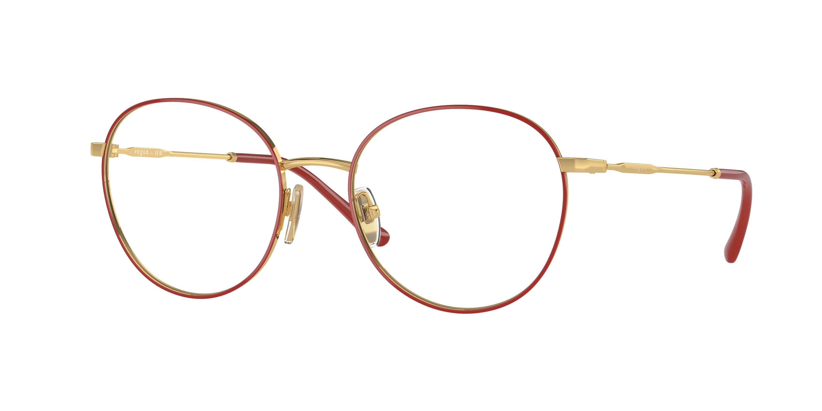 Vogue VO4280 Phantos Eyeglasses  280-Top Red/Gold 52-140-18 - Color Map Red