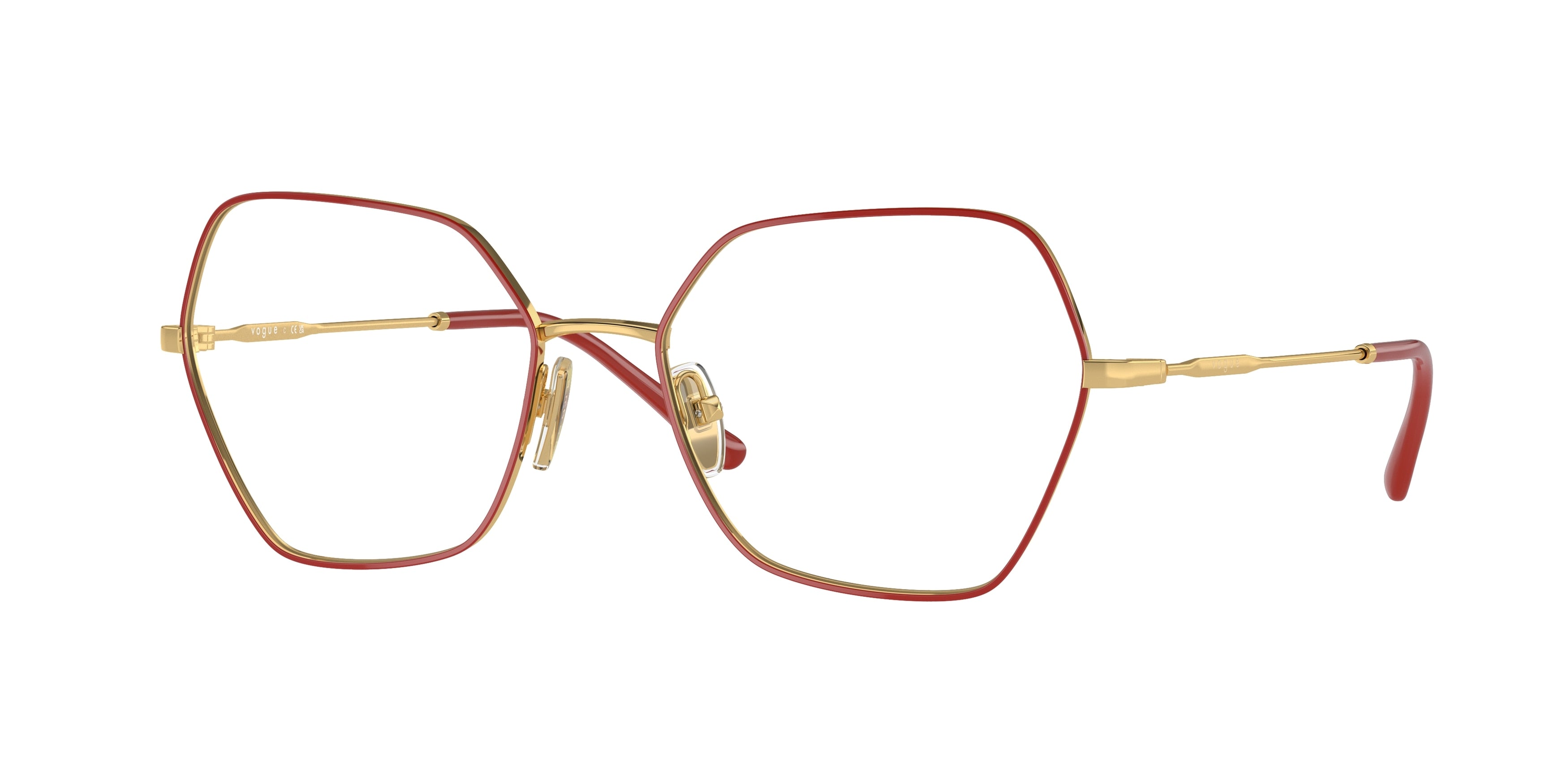 Vogue VO4281 Irregular Eyeglasses  280-Top Red/Gold 54-140-17 - Color Map Red