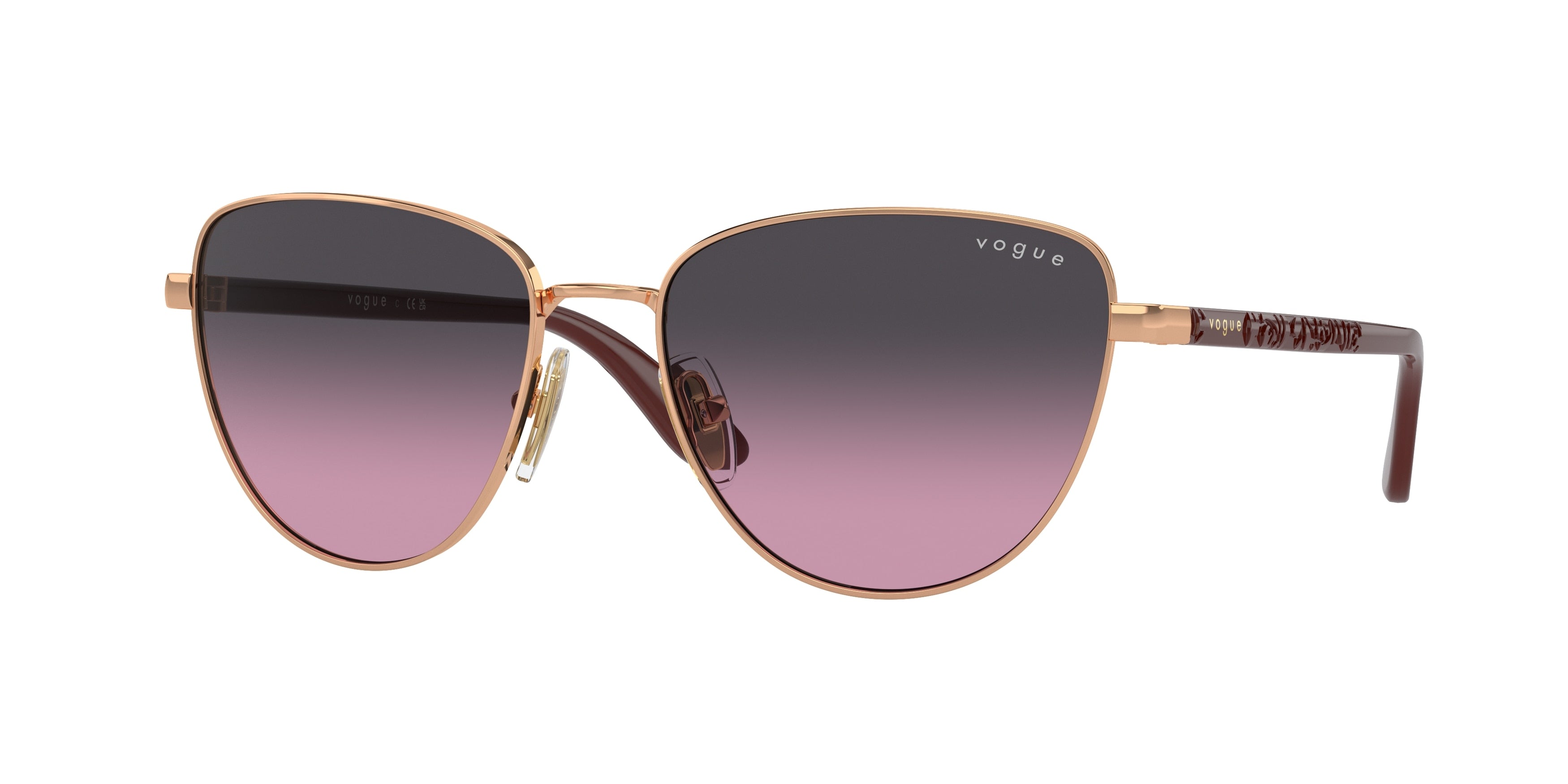 Vogue VO4286S Cat Eye Sunglasses  515290-Rose Gold 56-135-17 - Color Map Gold