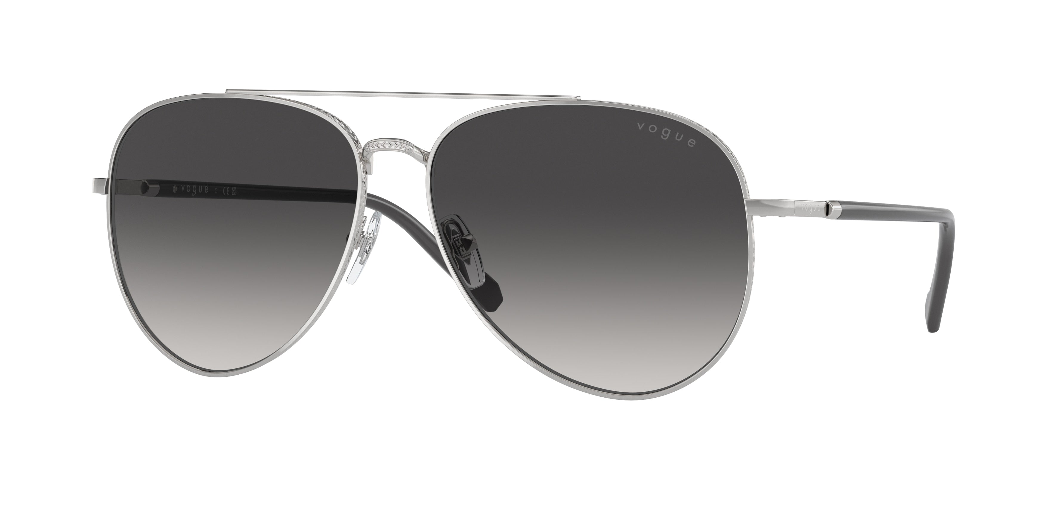 Vogue VO4290S Pilot Sunglasses  323/8G-Silver 60-145-14 - Color Map Silver