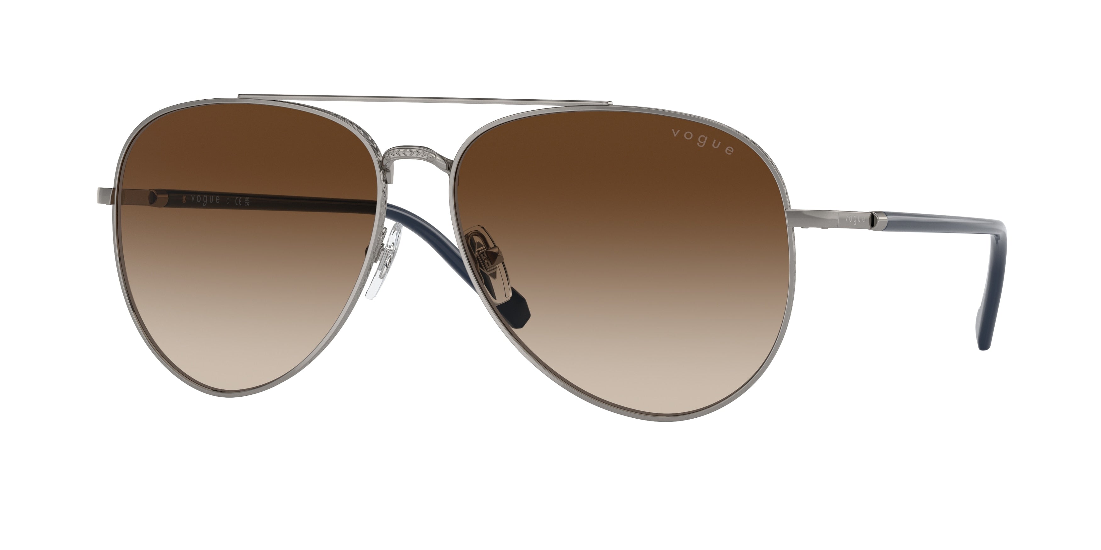 Vogue VO4290S Pilot Sunglasses  548/13-Gunmetal 60-145-14 - Color Map Grey
