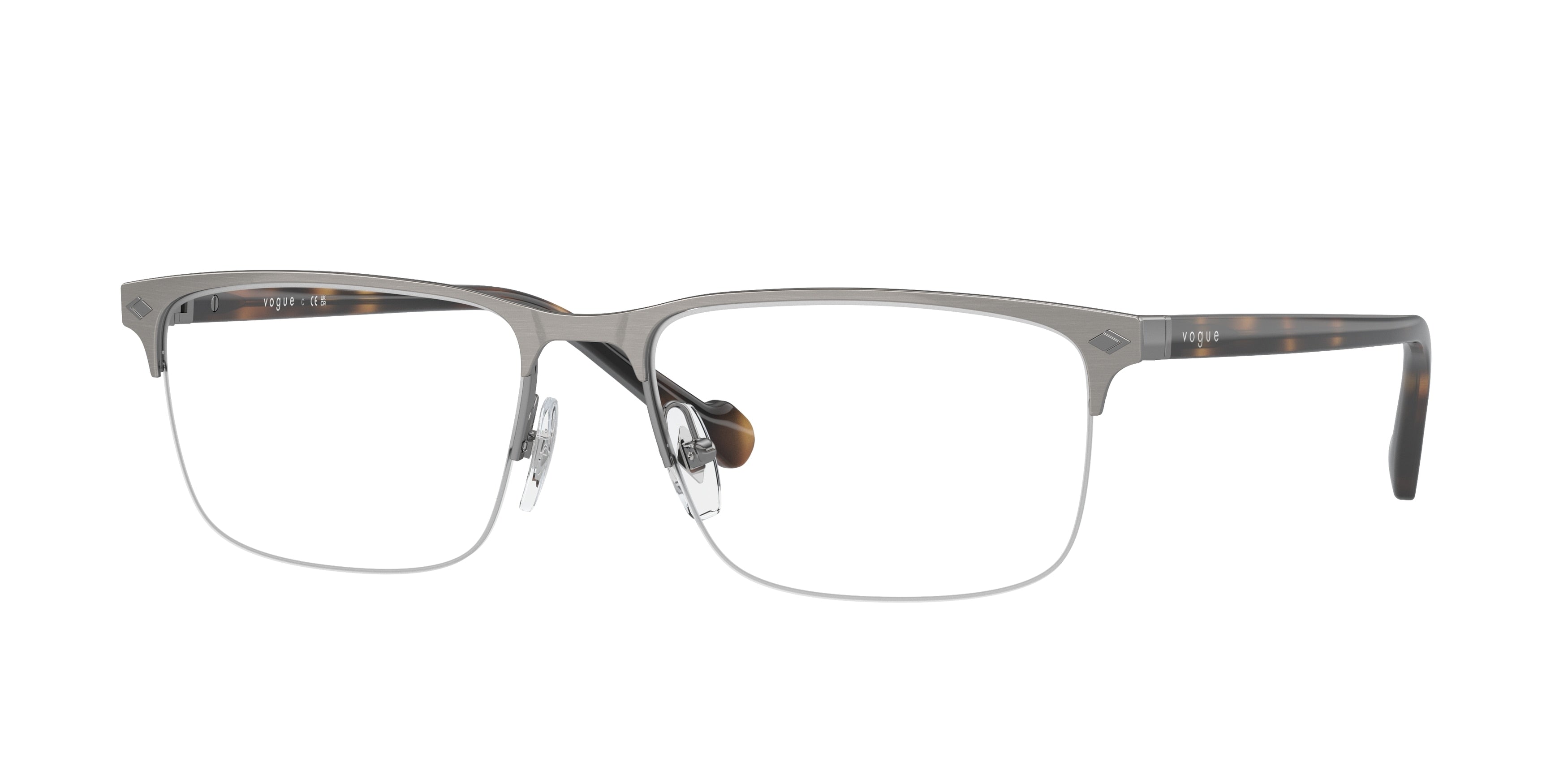 Vogue VO4292 Rectangle Eyeglasses  548-Brushed Gunmetal 56-145-17 - Color Map Grey