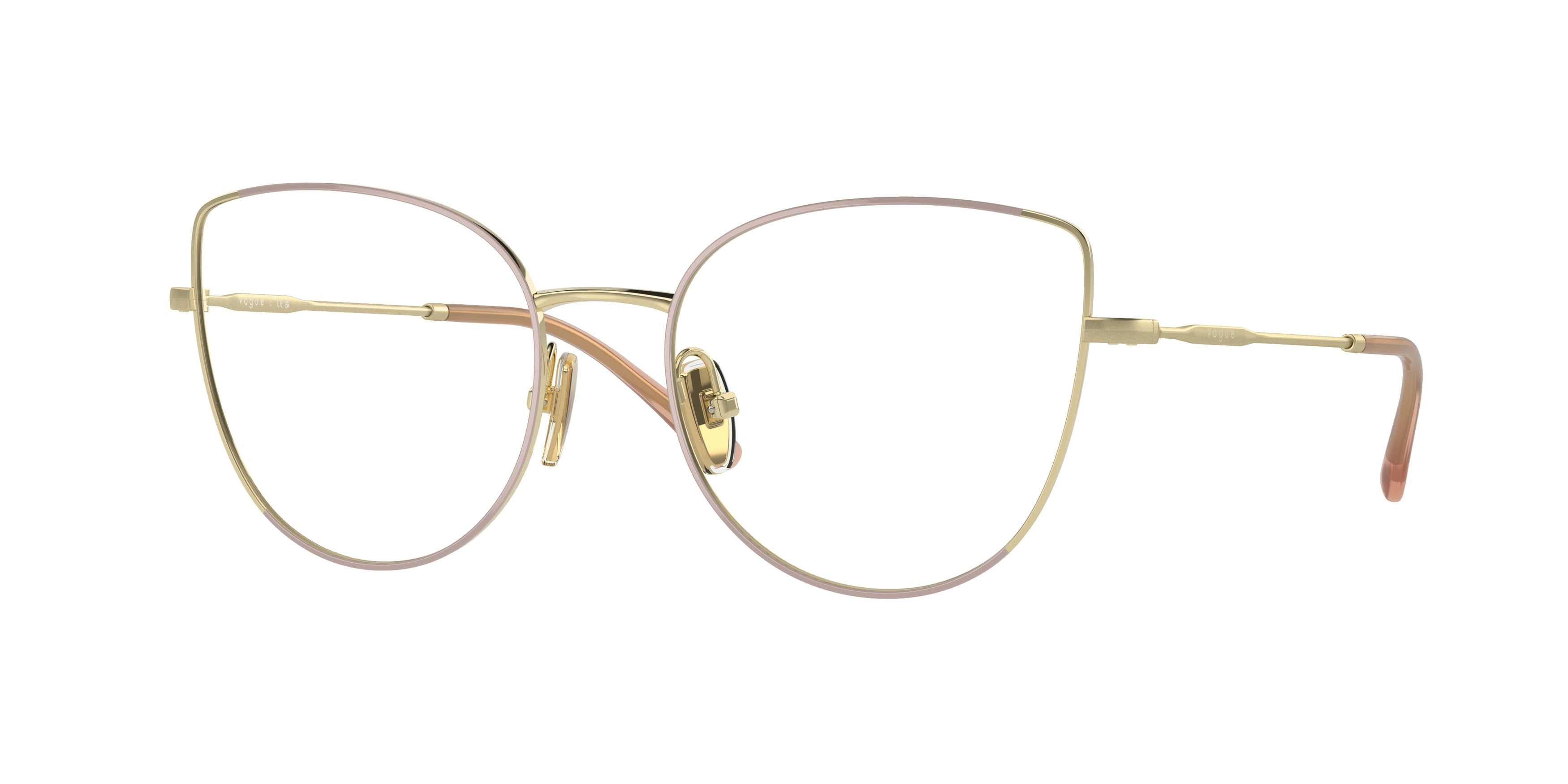 Vogue VO4298T Cat Eye Eyeglasses  5193-Top Nude/Light Gold 53-140-18 - Color Map Brown