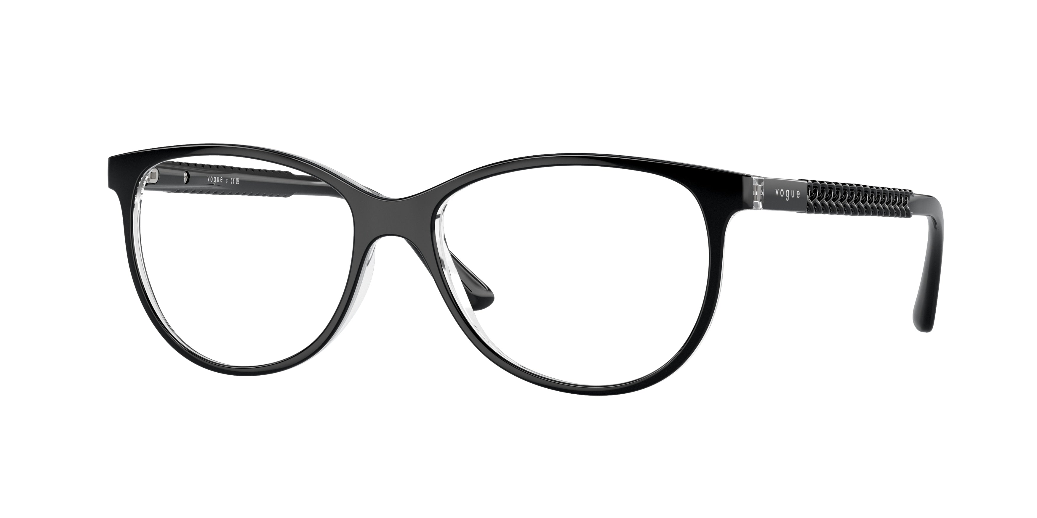 Vogue VO5030 Pillow Eyeglasses  W827-Top Black/Transparent 53-140-16 - Color Map Black