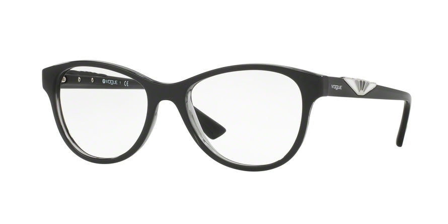 Vogue VO5055 Oval Eyeglasses  2385-TOP BLACK/GREY TRANSPARENT 51-18-140 - Color Map black
