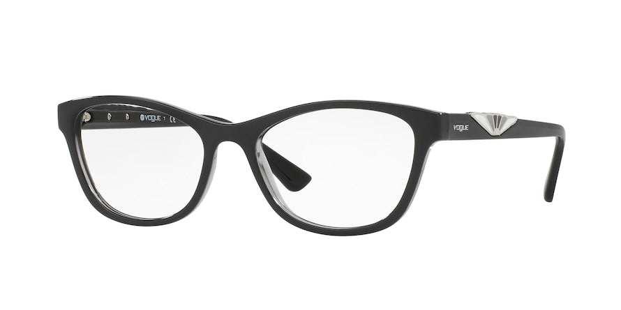 Vogue VO5056 Cat Eye Eyeglasses  2385-TOP BLACK/GREY TRANSPARENT 53-17-140 - Color Map black