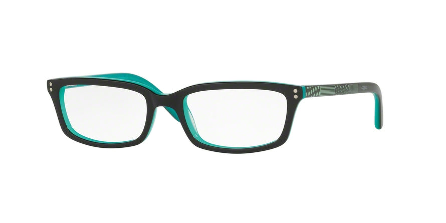 Vogue VO5081 Square Eyeglasses  2435-TOP BLACK/TEAL 47-16-125 - Color Map black