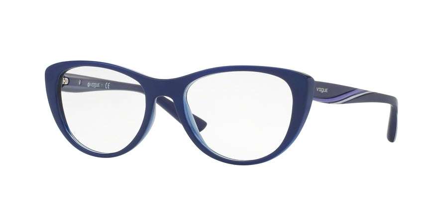 Vogue VO5102 Cat Eye Eyeglasses  2471-TOP BLUE/BLUE TRANSP 53-17-140 - Color Map blue