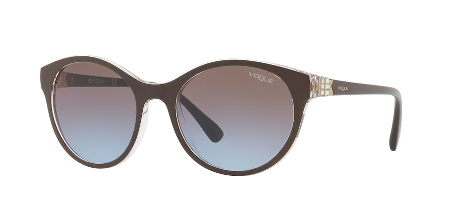 Vogue VO5135SB Round Sunglasses  256148-TOP DARK BROWN/SERIGRAPHY 52-18-140 - Color Map brown