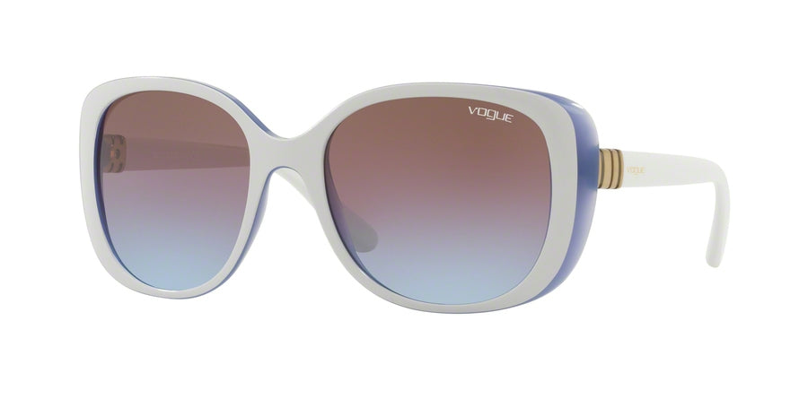 Vogue VO5155S Rectangle Sunglasses  259448-TOP BEIGE/AZURE 55-18-135 - Color Map honey