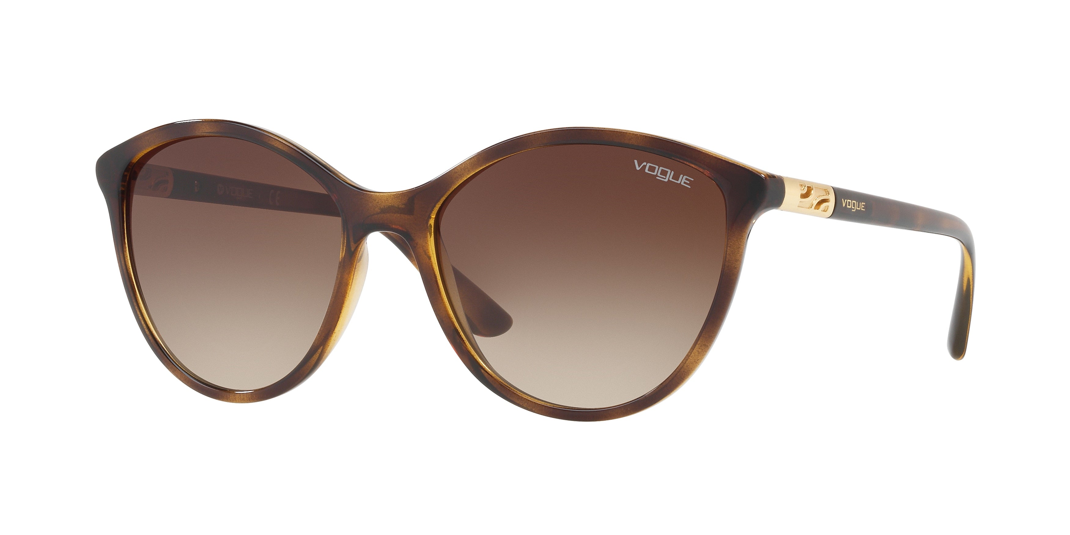Vogue VO5165S Cat Eye Sunglasses  W65613-Dark Havana 55-140-17 - Color Map Brown