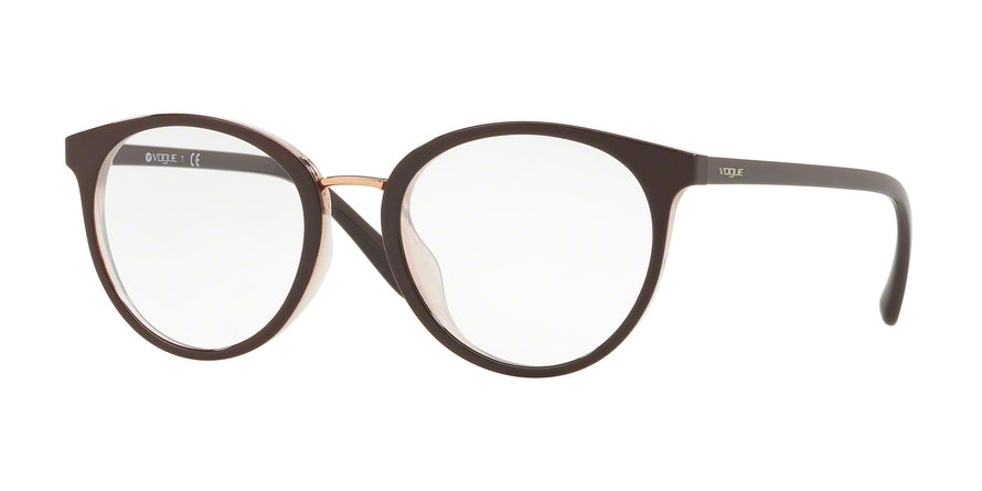 Vogue VO5167F Oval Eyeglasses  2450-TOP BROWN/TRANSPARENT BEIGE 53-20-140 - Color Map brown