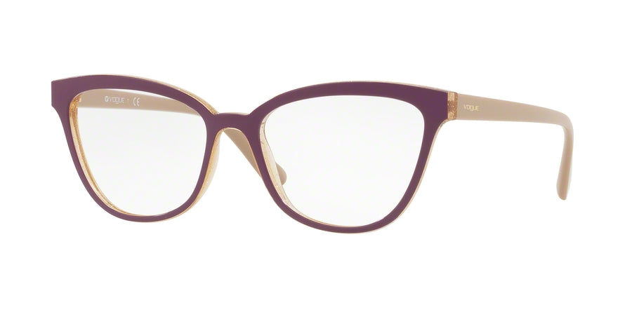 Vogue VO5202 Cat Eye Eyeglasses  2592-TOP DK VIOLET/YELLOW GLITTER 54-17-140 - Color Map violet