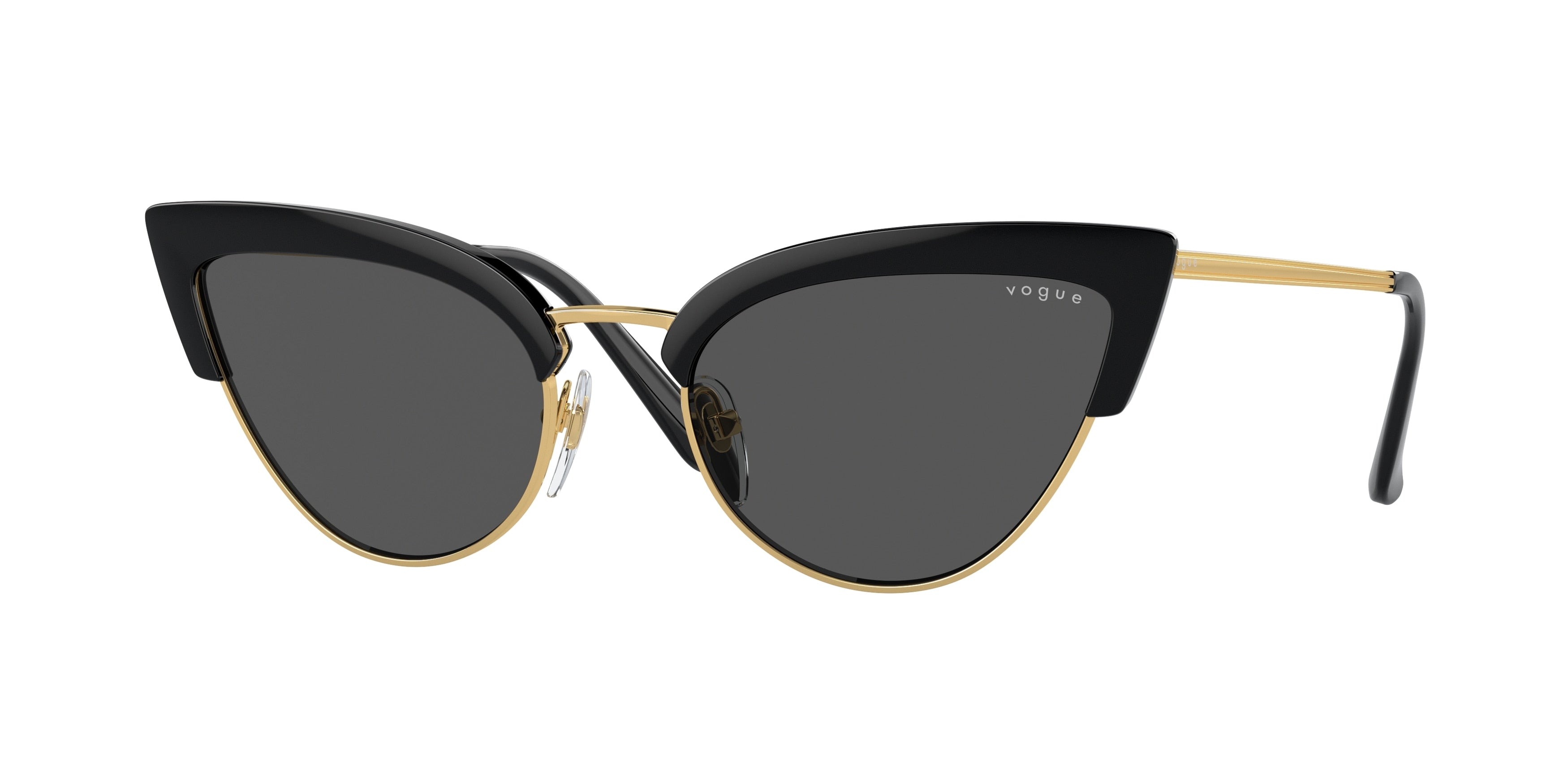 Vogue VO5212S Cat Eye Sunglasses  W44/87-Top Black/Gold 55-140-19 - Color Map Black