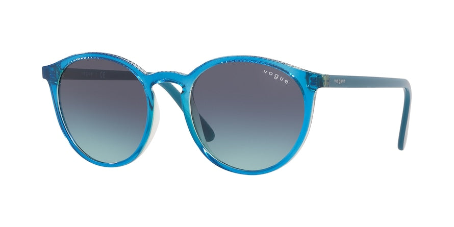Vogue VO5215S Round Sunglasses  28464S-TOP BLUE ON TRANSPARENT GREEN 51-19-140 - Color Map blue