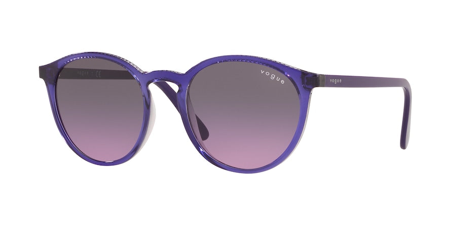 Vogue VO5215S Round Sunglasses  284890-TOP VIOLET ON TRANSPARENT GREY 51-19-140 - Color Map violet
