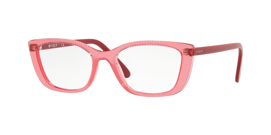 Vogue VO5217 Irregular Eyeglasses  2615-TRANSPARENT RASBERRY 53-17-140 - Color Map red