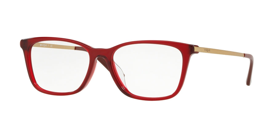 Vogue VO5224F Square Eyeglasses  1947-TRANSPARENT DARK RED 54-16-140 - Color Map red