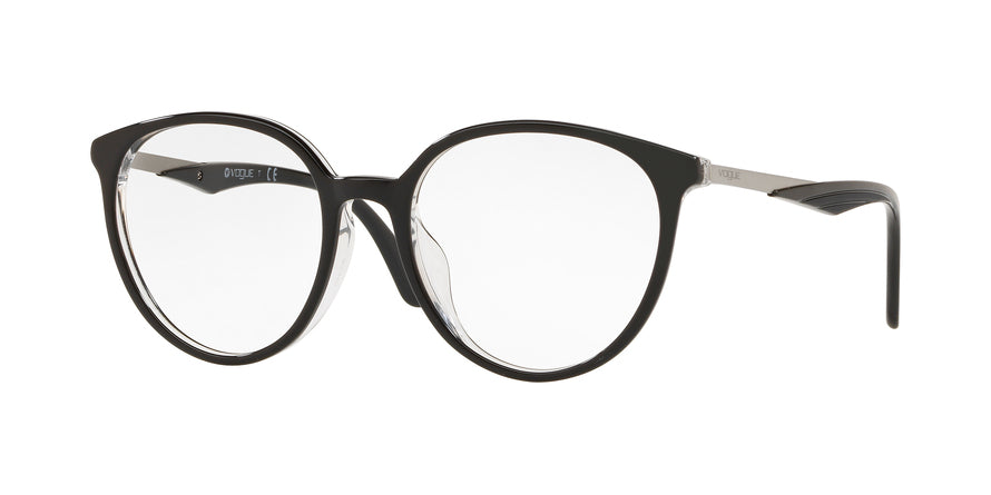 Vogue VO5232F Phantos Eyeglasses  W827-TOP BLACK/TRANSPARENT 52-18-140 - Color Map black